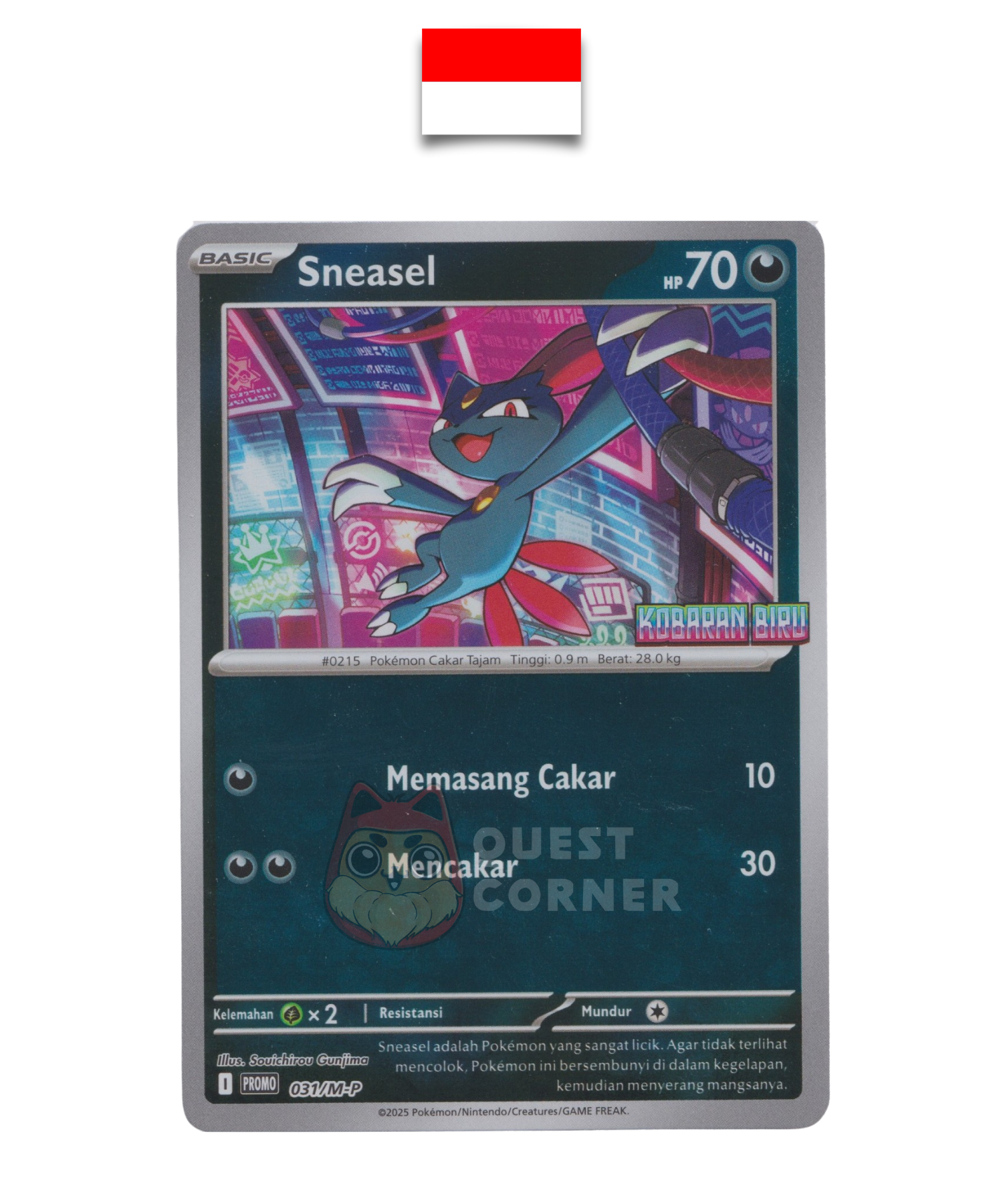 Carte Pokémon – Farfuret 031/M-P – Reverse Holo – Promo Stamp – Kobaran Biru – Indonésien - Quest Corner