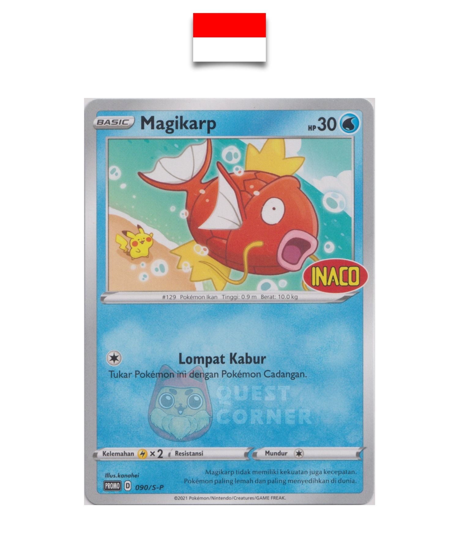 Pokémon Card – Magikarp 090/S-P – Promo Stamp – INACO – Indonesian - Quest Corner