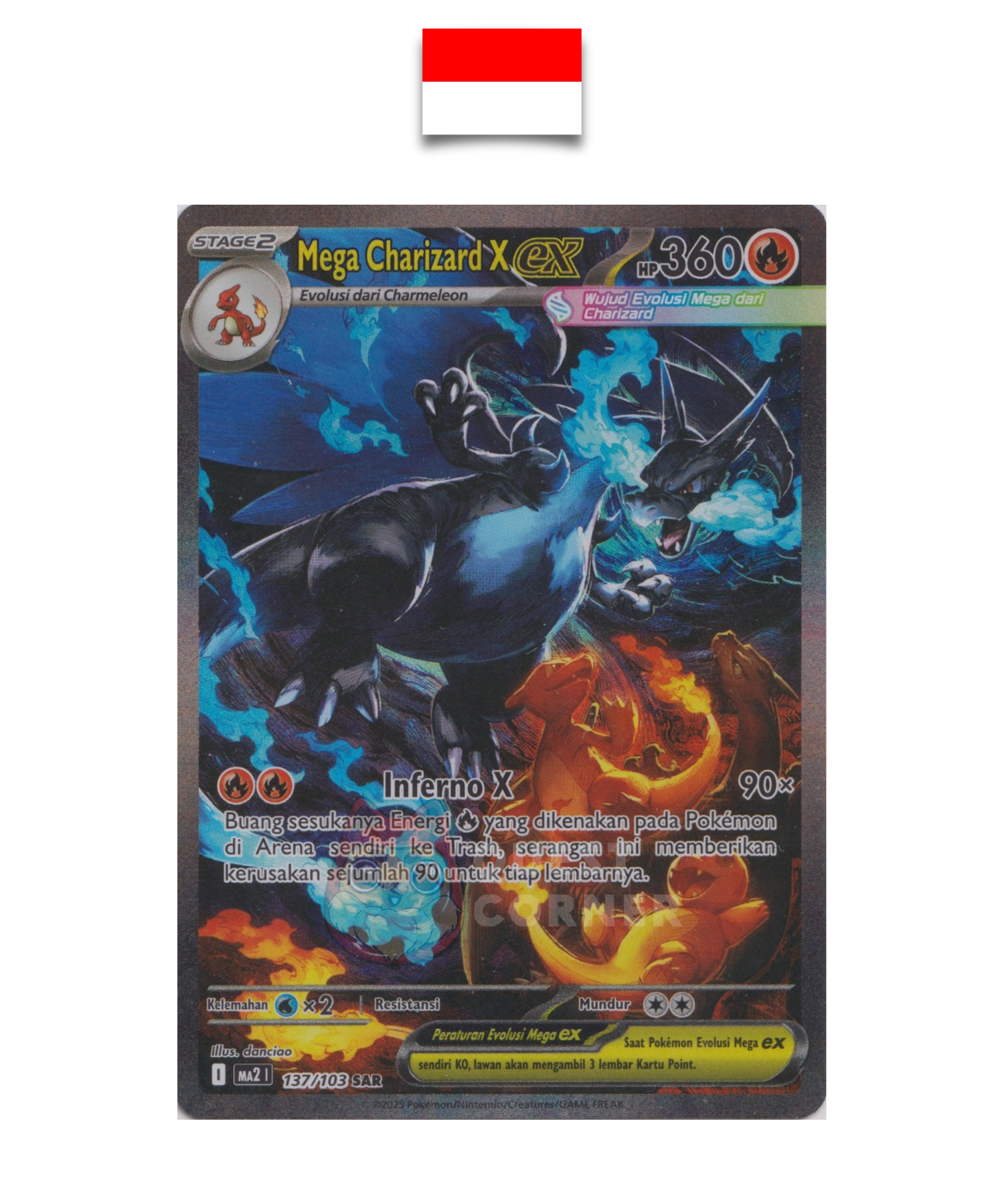 Pokémon Card – Mega Charizard X ex 137/103 – SAR – MA2I – Indonesian - Quest Corner