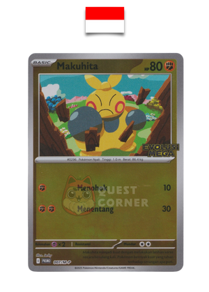 Carte Pokémon – Makuhita 007/M-P – Reverse Holo – Promo Stamp – Evolusi Mega – Indonésien - Quest Corner