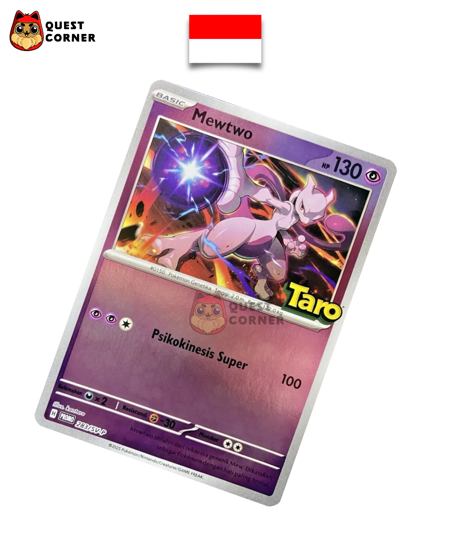 Carte Pokémon Mewtwo 283/SV-P Promo Taro en indonésien
