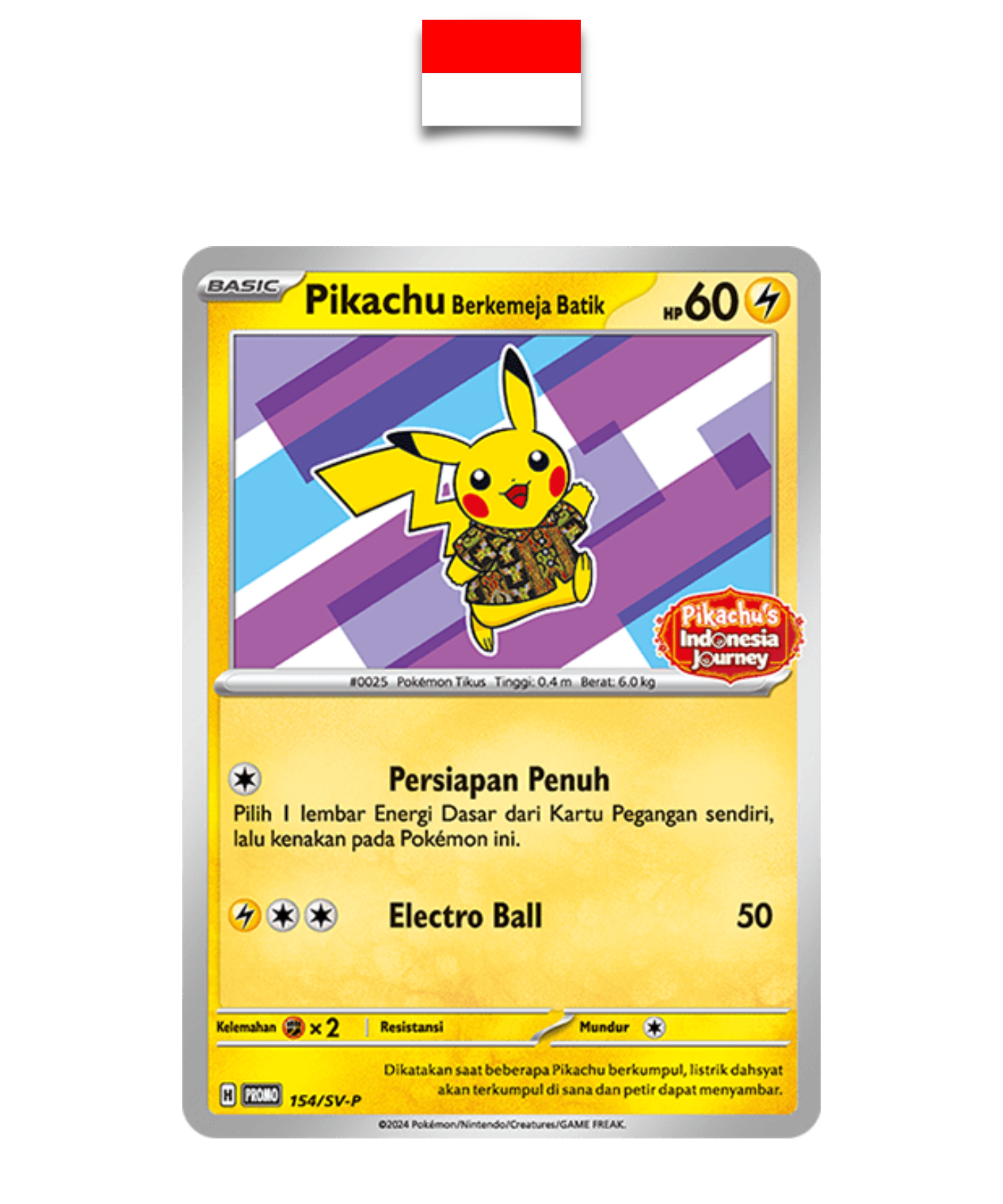 Carte Pokémon – Pikachu Batik Violet sealed 154/SV-P – Indonésien
