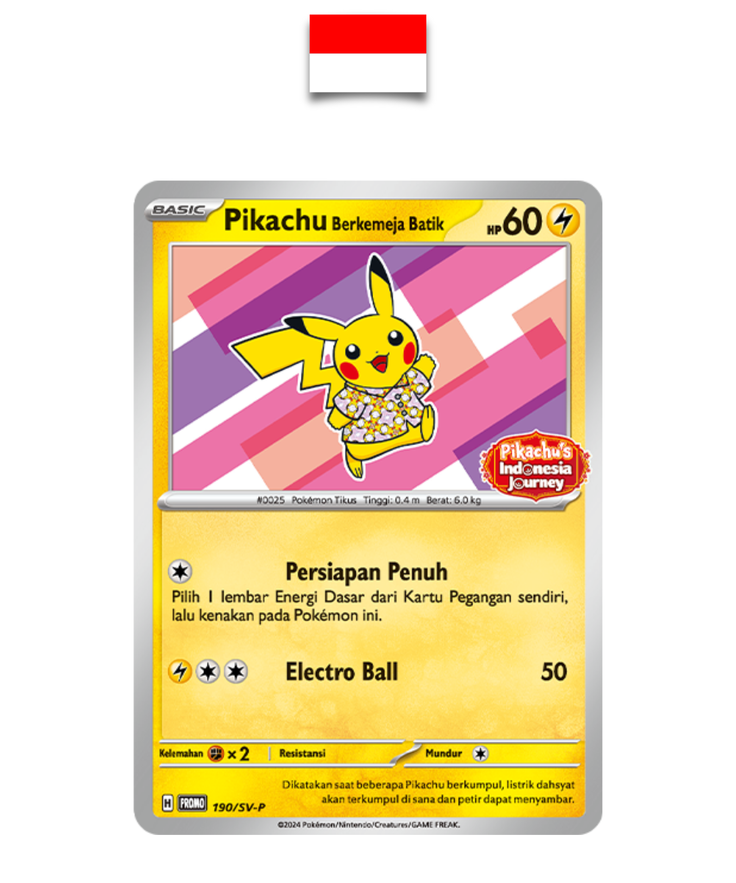 Carte Pokémon – Pikachu Batik Rose sealed 190/SV-P – Indonésien