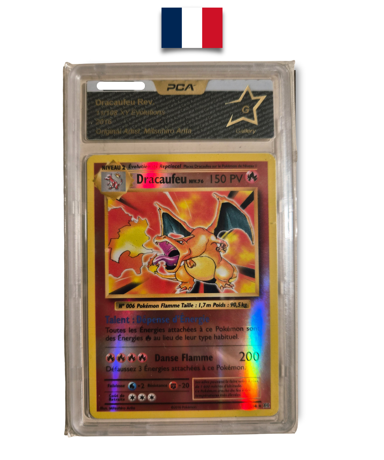 Pokémon Graded Card – Charizard 11/108 Reverse – PCA Gallery – French