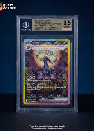 Carte Gradée Pokémon – Noctali ex SAR 217/187 - BGS 9.5 - SV8a - Japonais - Quest Corner