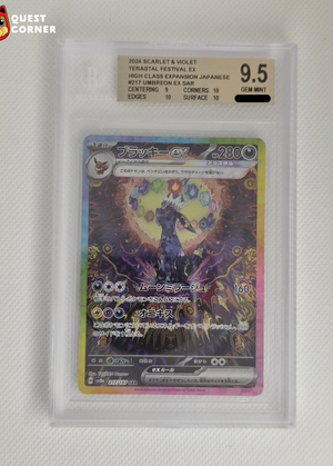 Carte Gradée Pokémon – Noctali ex SAR 217/187 - BGS 9.5 - SV8a - Japonais - Quest Corner