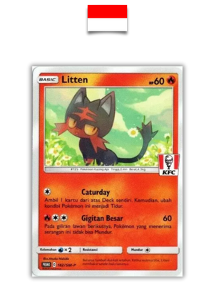 Carte Pokémon – Flamiaou KFC 182/SM-P – Indonésien - Quest Corner