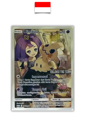 Carte Pokémon – Mimiqui TagTeam Stamp 176/SM-P – Indonésien - Quest Corner