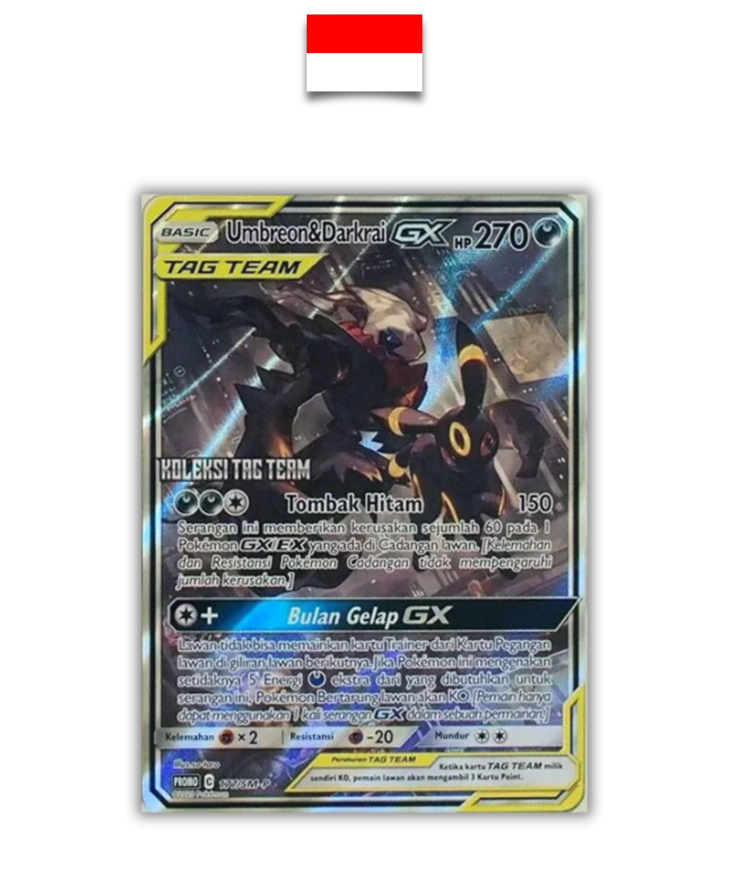 Carte Pokémon – Noctali Darkrai TagTeam Stamp 177/SM-P – Indonésien
