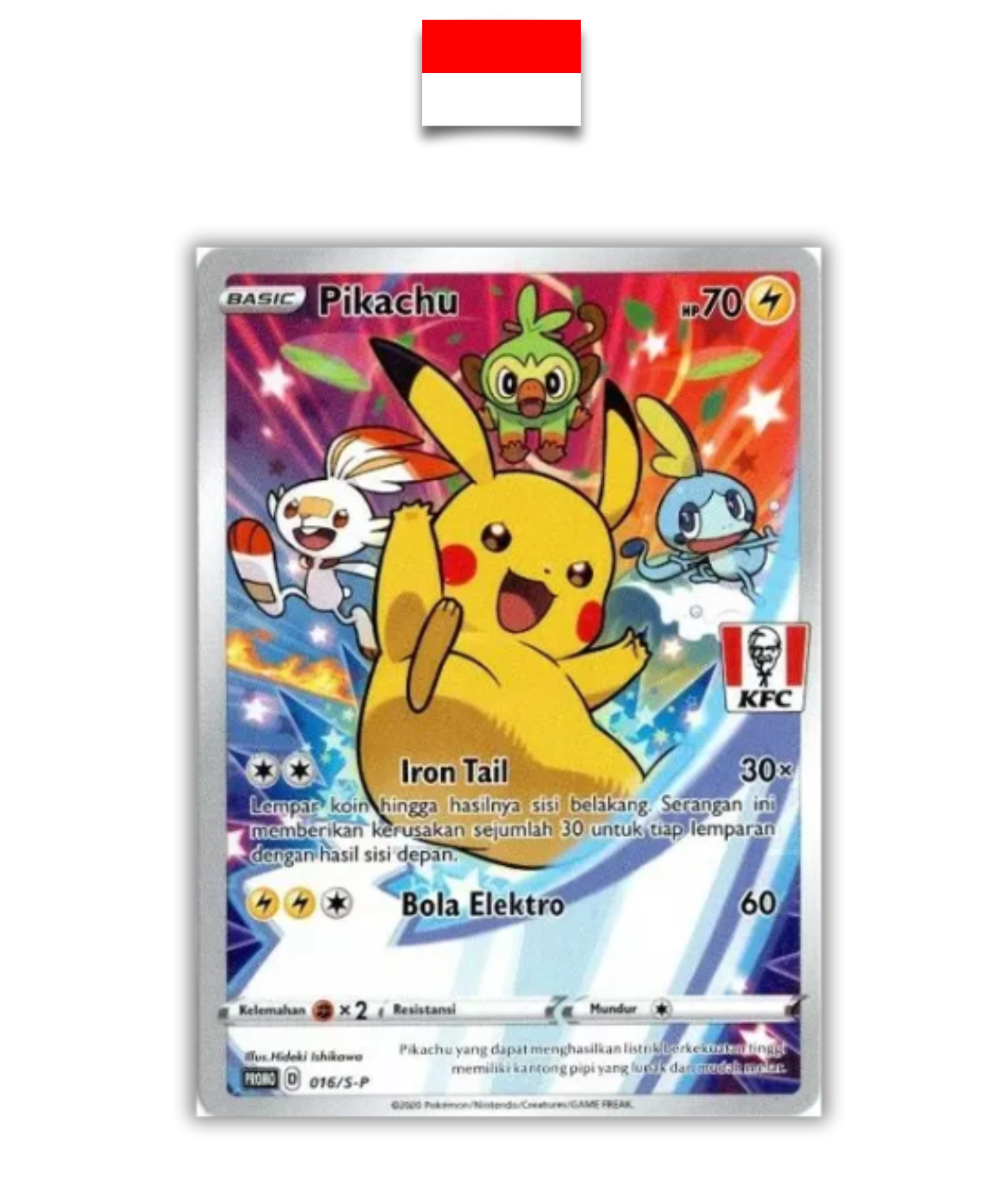 Carte Pokémon – Pikachu KFC 016/S-P – Indonésien