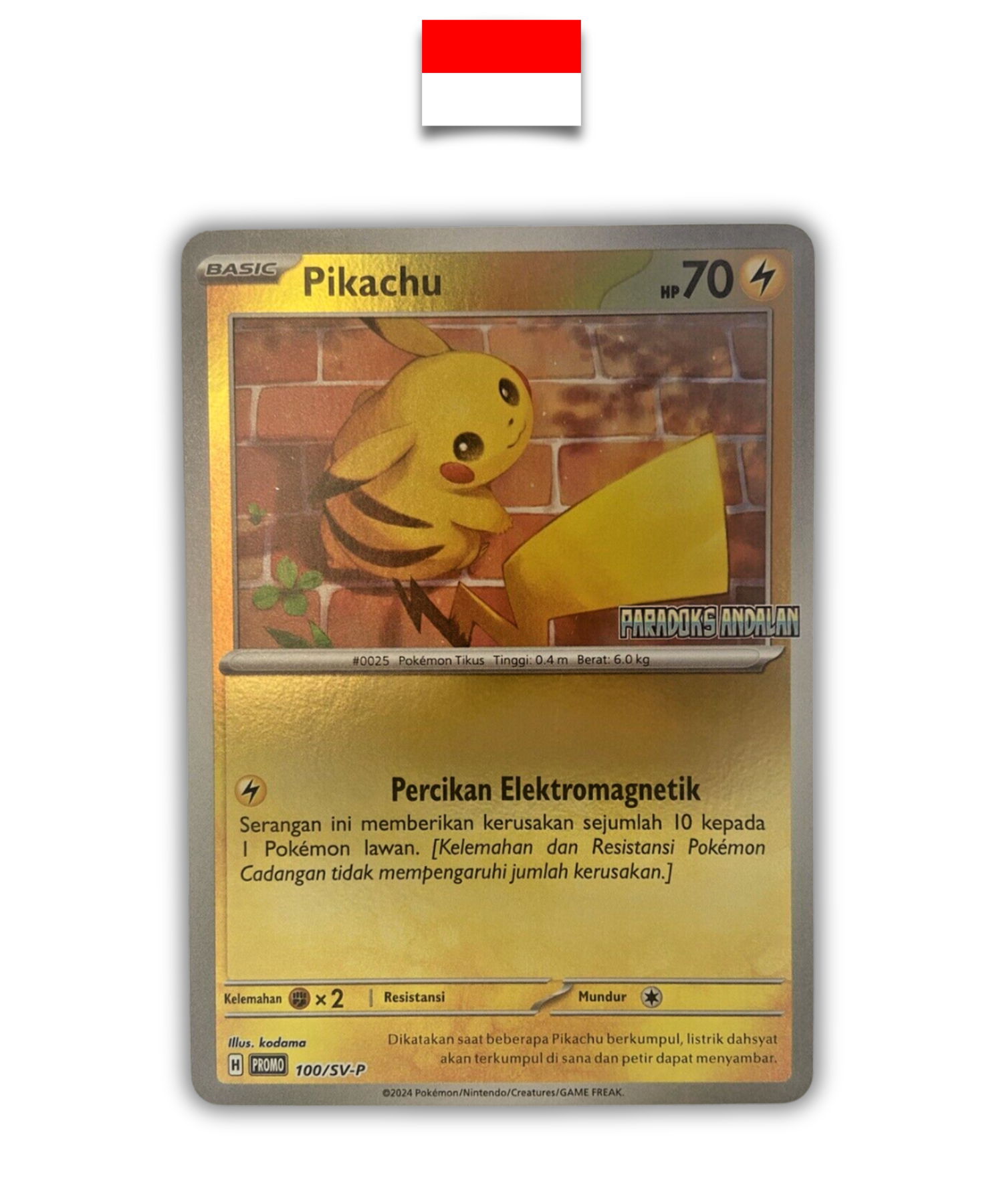 Carte Pokémon – Pikachu Stamp Paradoks 100/SV-P – Indonésien
