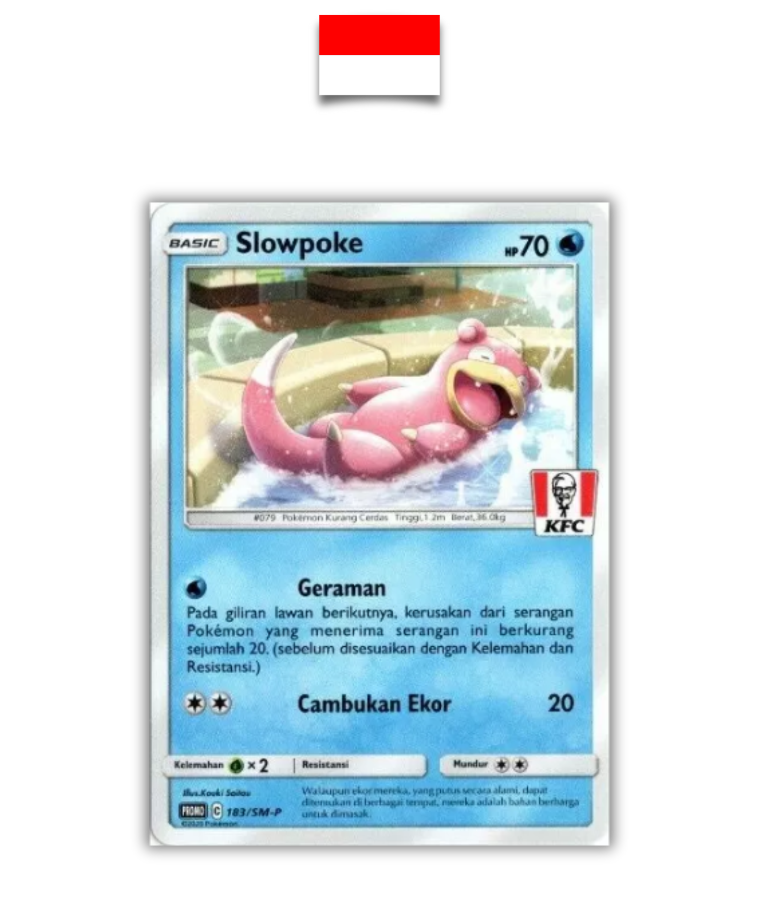 Carte Promo Pokémon – Ramolosse (Slowpoke) 183/SM‑P – Indonésien