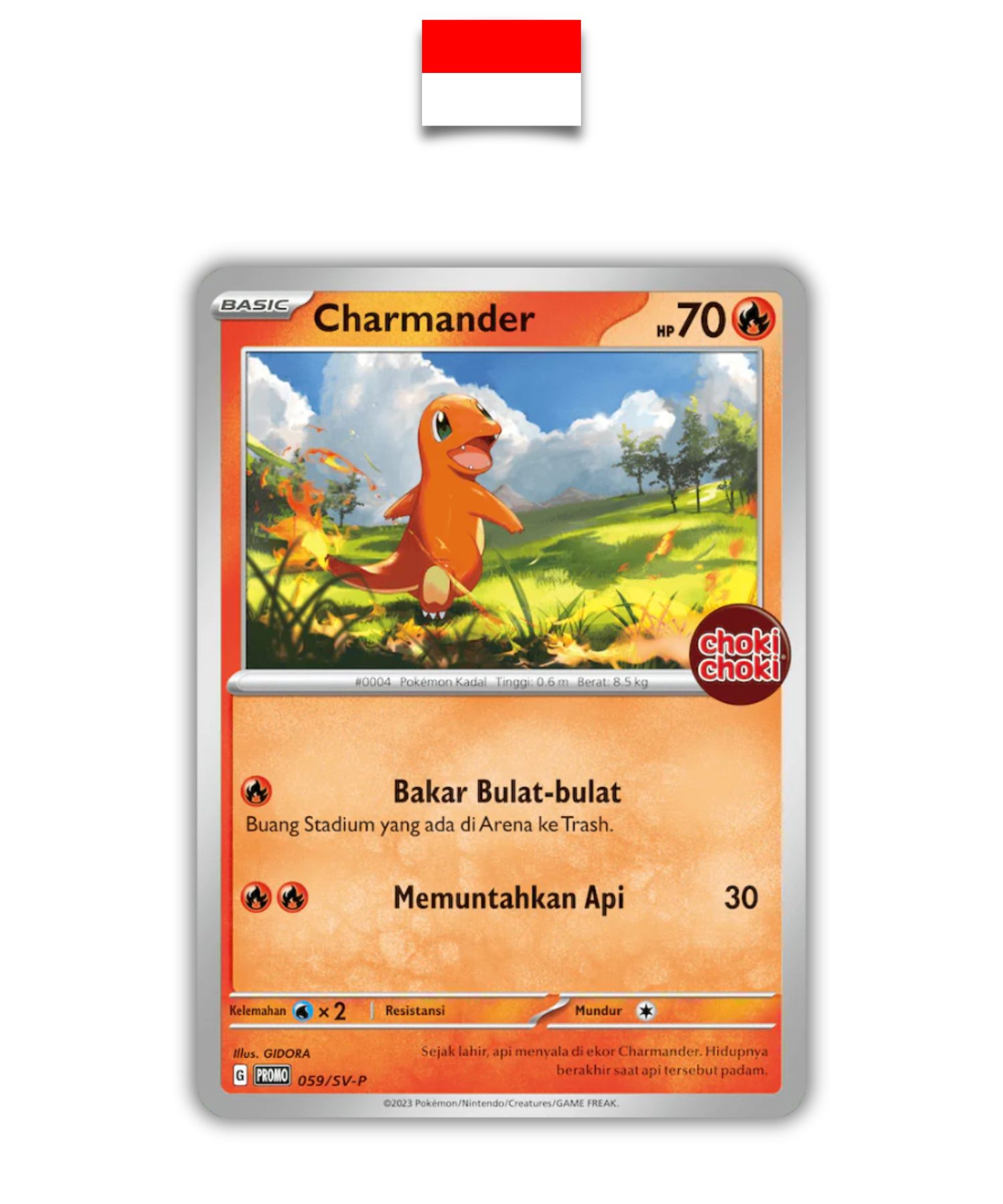 Carte Pokémon – Salamèche Choki Choki 060/SV-P – Indonésien