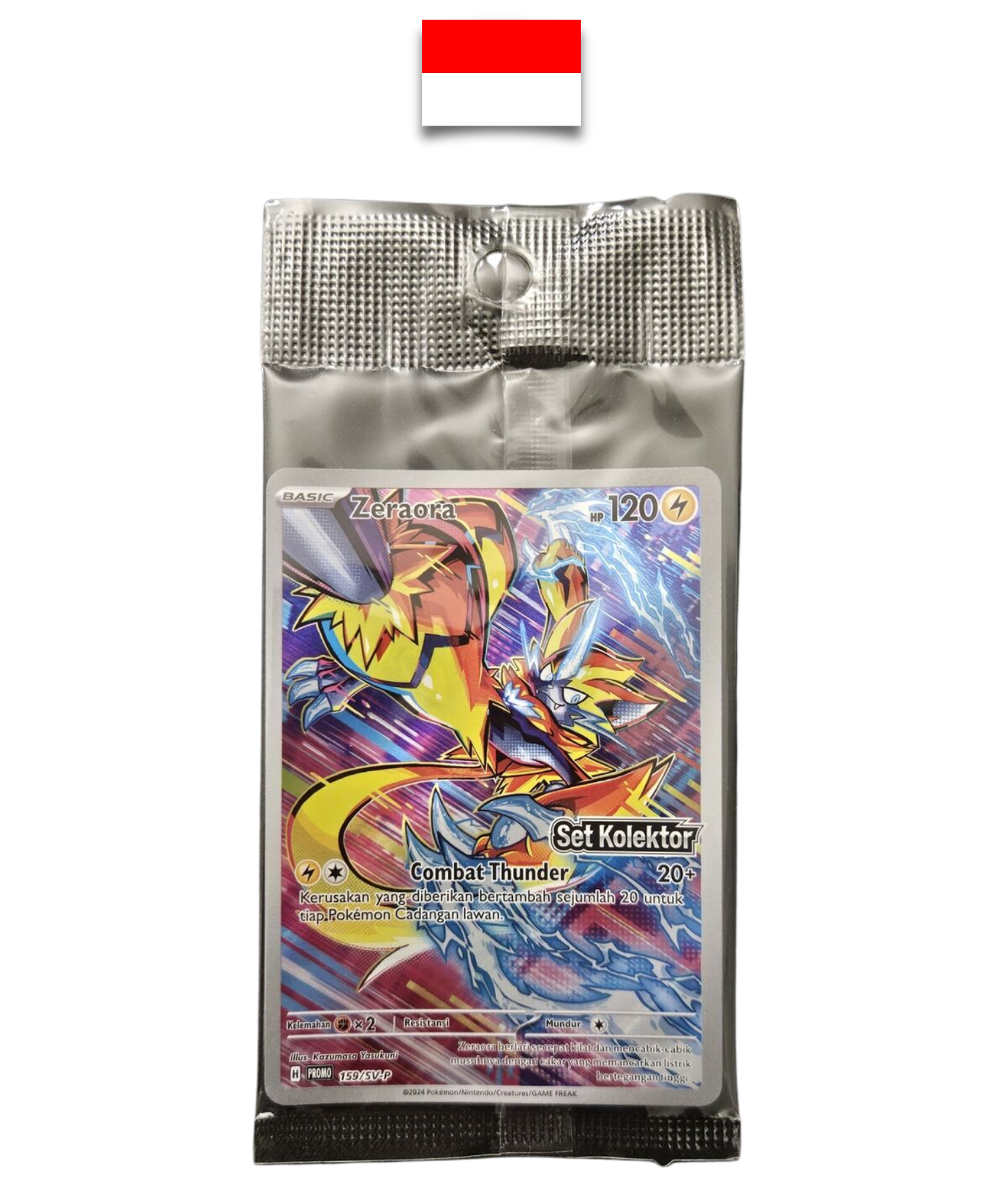Carte Pokémon – Zeraora stamp sealed 159/SV-P – Indonésien