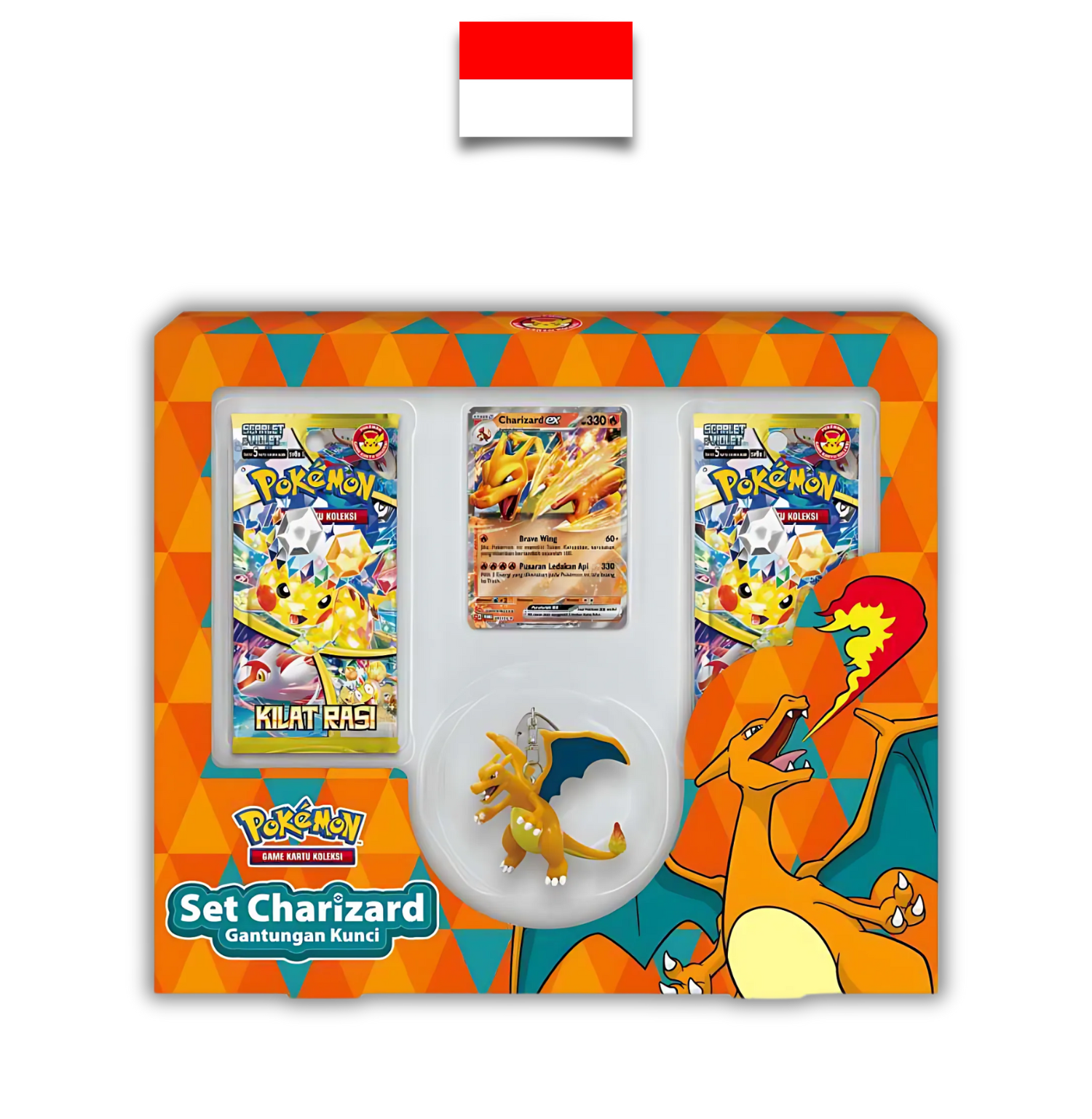 Set Charizard Gantungan Kunci – Kilat Rasi SV8S - Indonesian