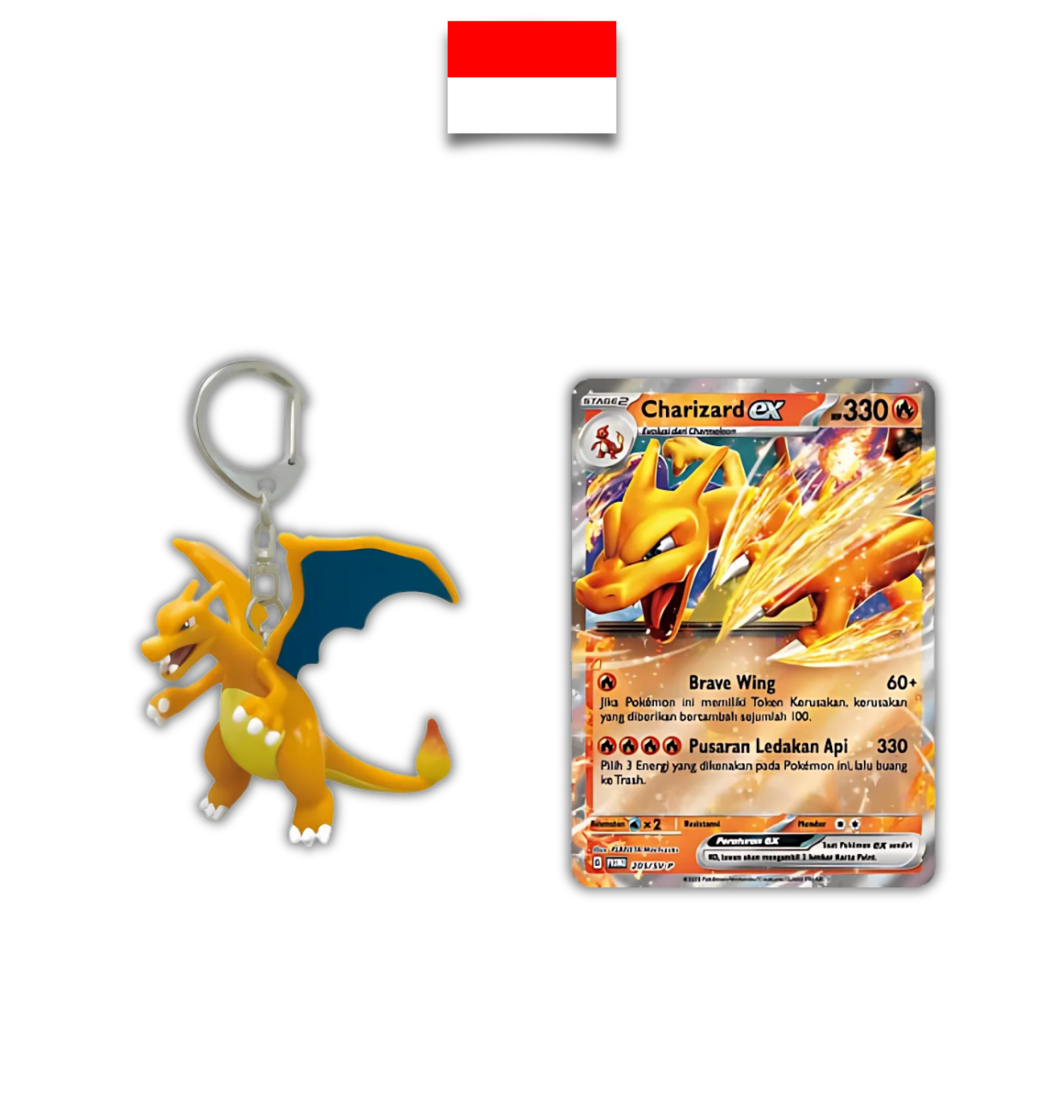 Set Charizard Gantungan Kunci – Kilat Rasi SV8S - Indonesian