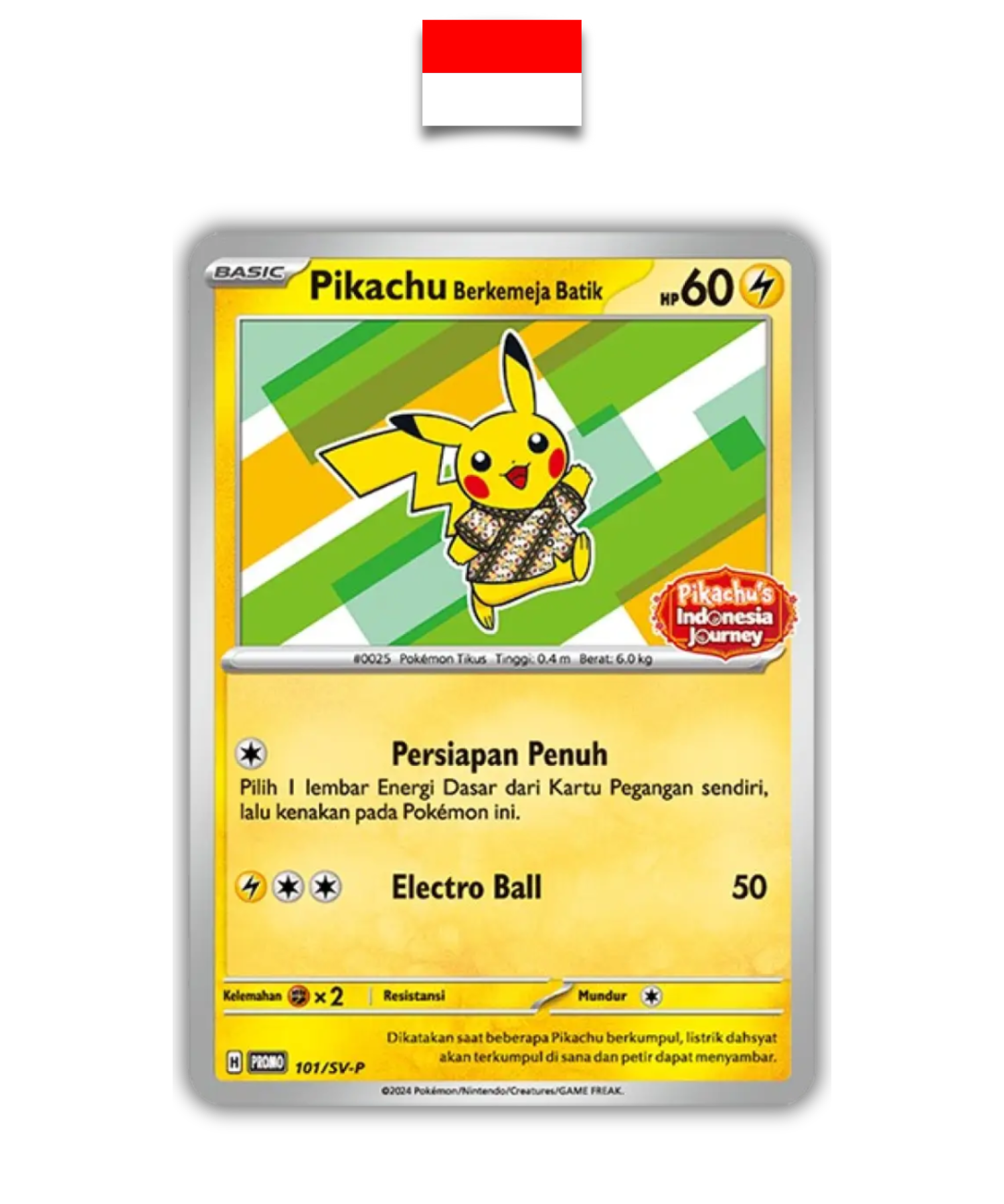 Carte Pokémon – Pikachu Batik Vert sealed 101/SV-P – Indonésien
