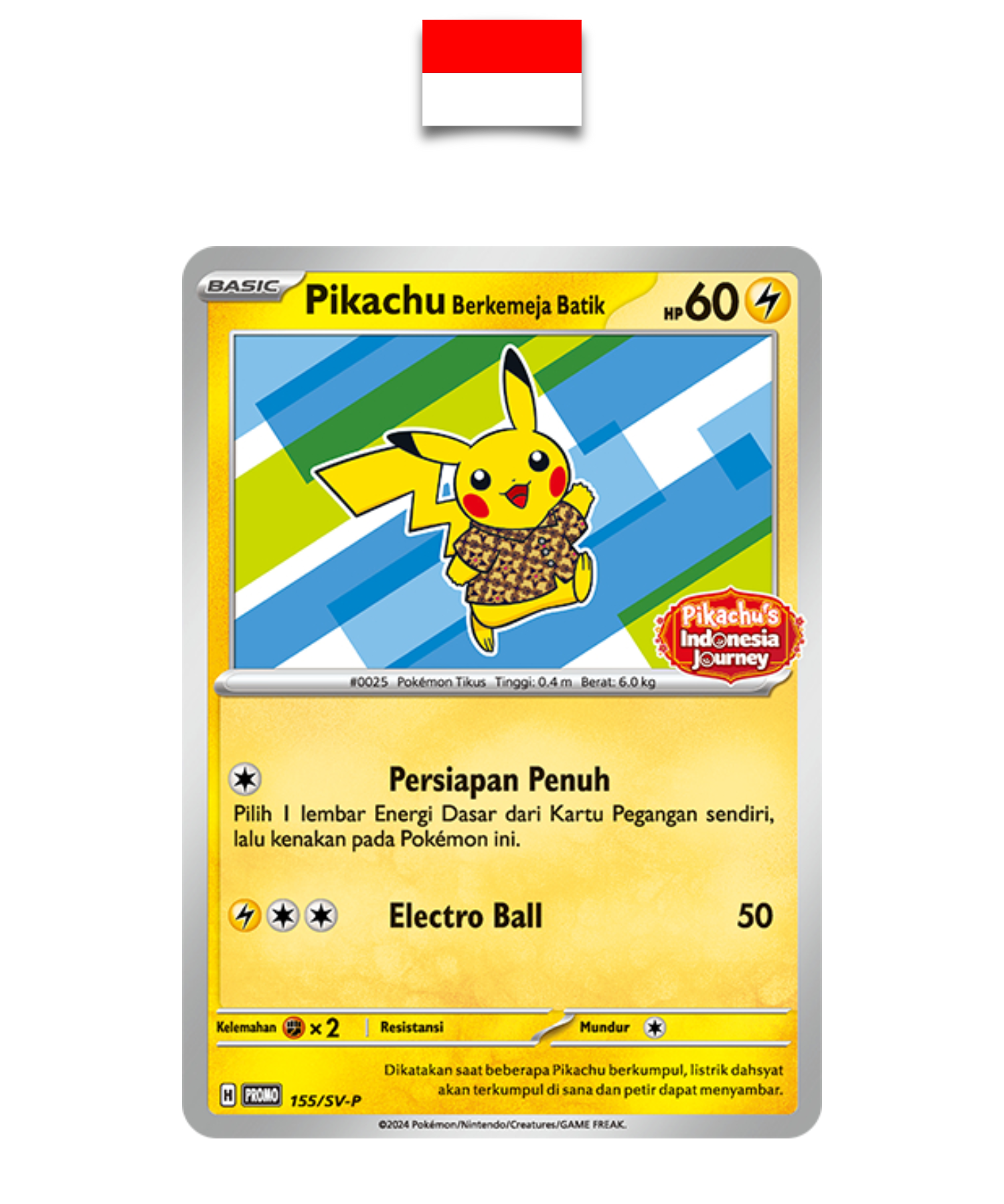 Carte Pokémon – Pikachu Batik Bleu sealed 155/SV-P – Indonésien