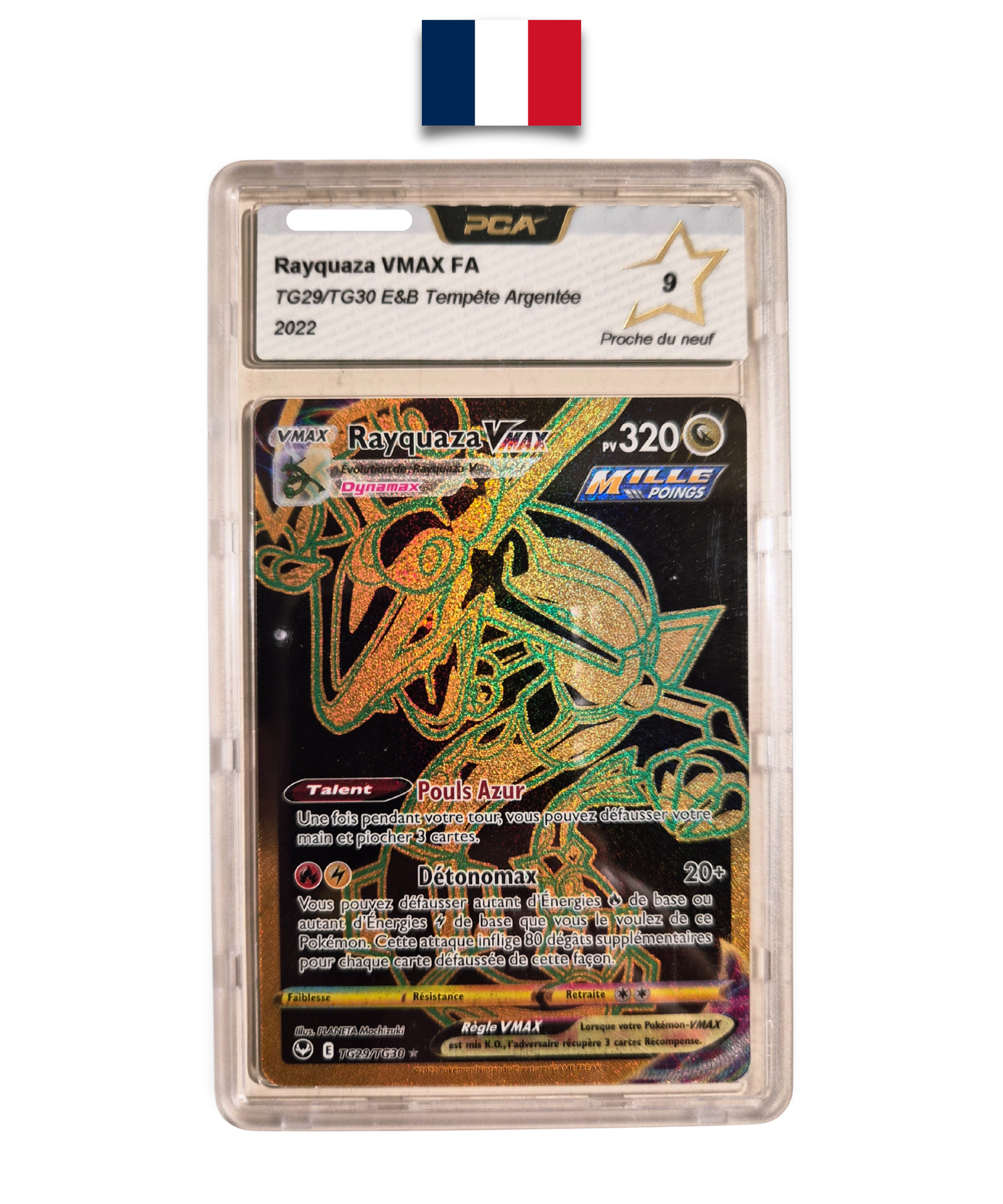 Pokémon Graded Card – Rayquaza VMAX TG29 – PCA 9 – French