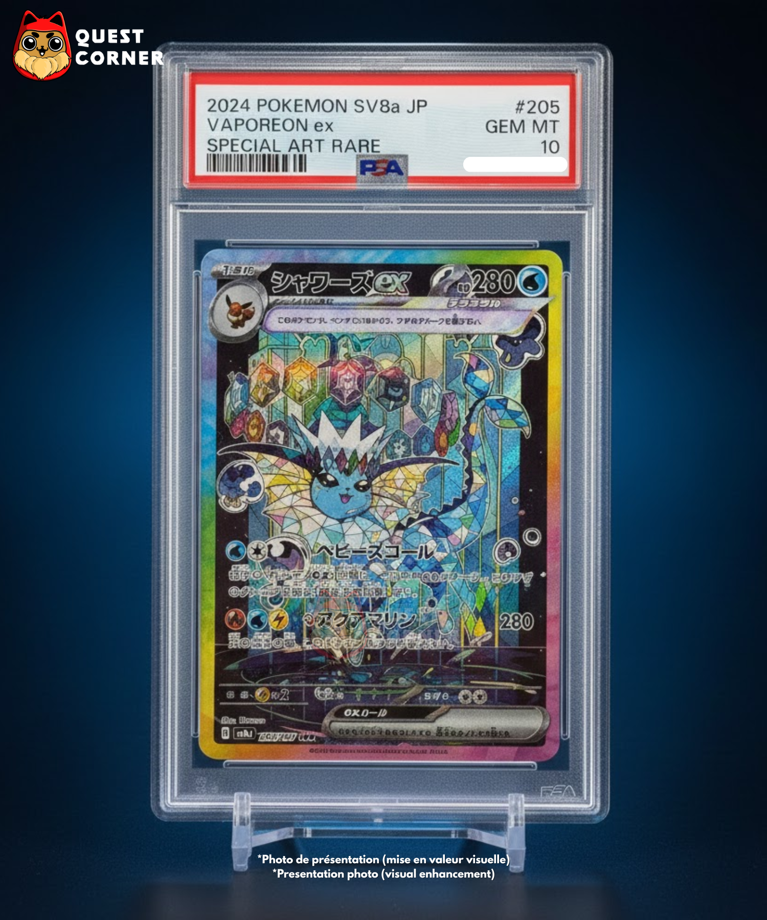 Carte Pokémon Gradée – Aquali ex 205/187 SAR – SV8a Terastal Festival – PSA 10 – Japonais - Quest Corner
