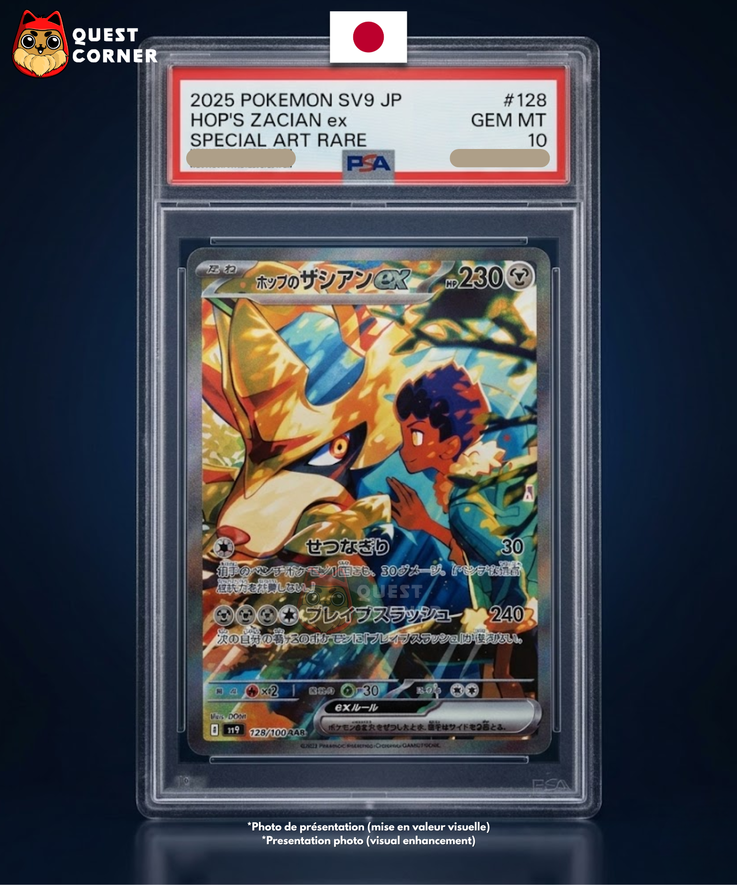 Carte Gradée Pokémon – Zacian ex de Nabil SAR 128/100 – PSA 10 – Japonais