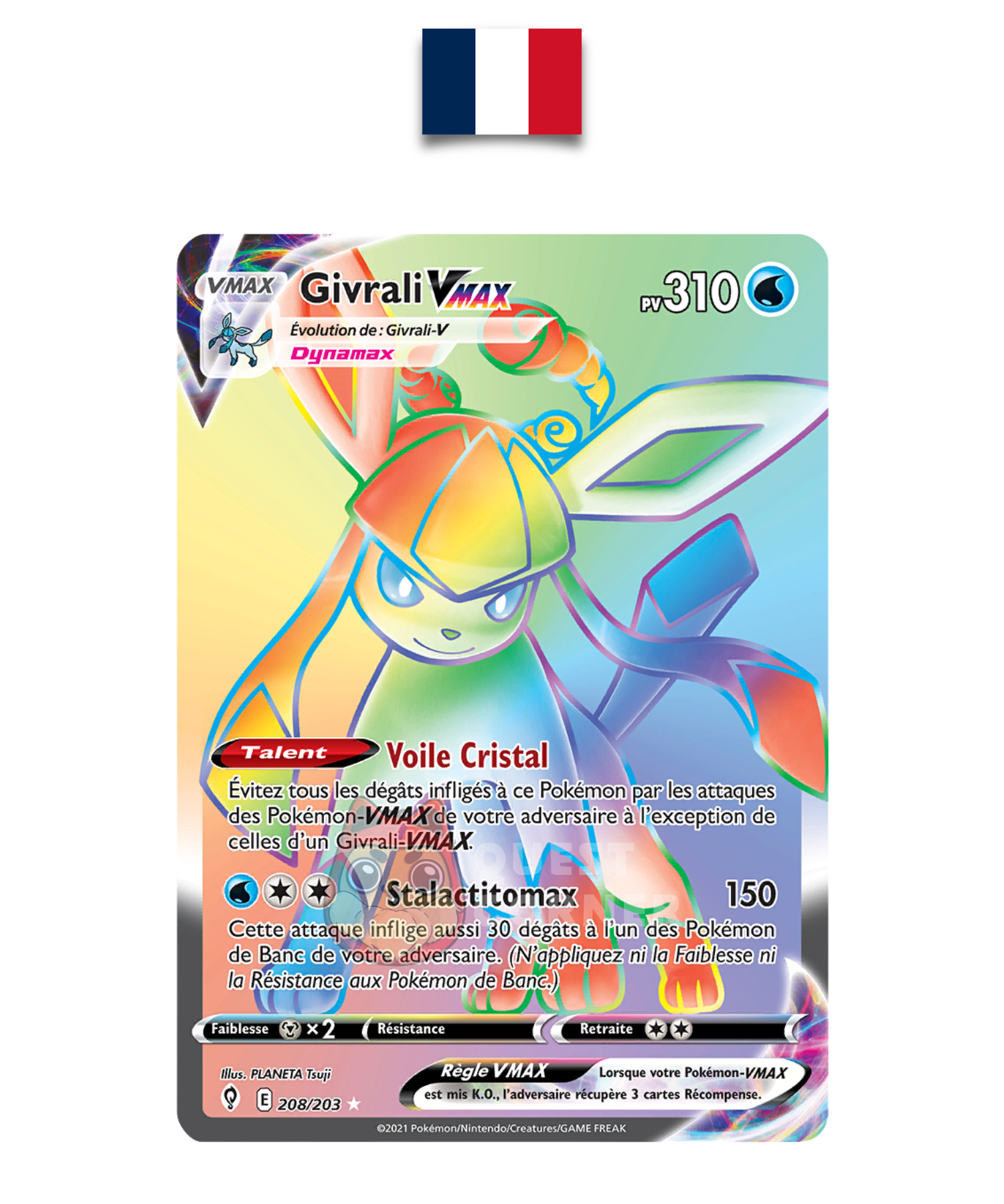 Carte Pokémon – Givrali VMAX Rainbow 208/203 – EB07 Évolution Céleste – Français - Quest Corner