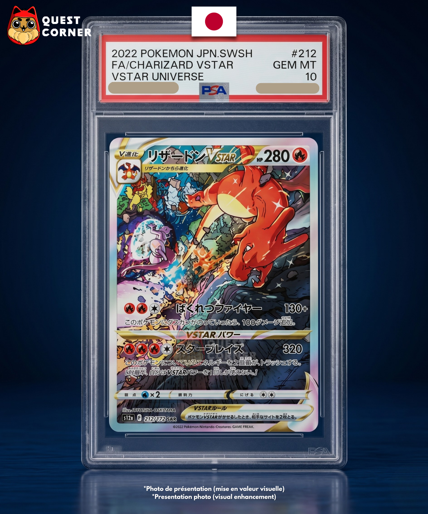 Carte gradée Pokémon – Dracaufeu VSTAR 212/172 – SAR – S12a VSTAR Universe – PSA 10 – Japonais - Quest Corner