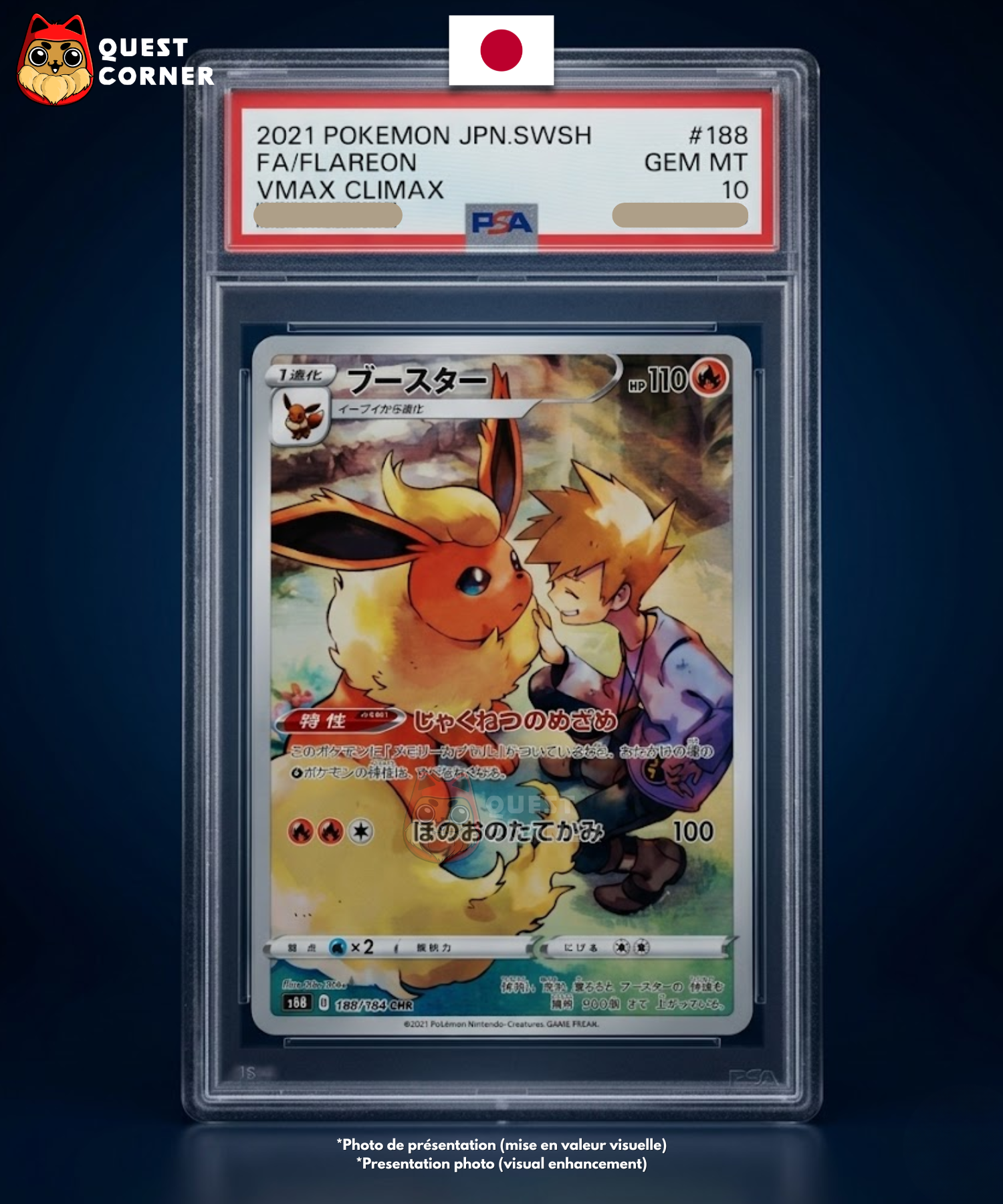 Carte gradée Pokémon - Pyroli CHR 188/180 - PSA 10 - Japonais