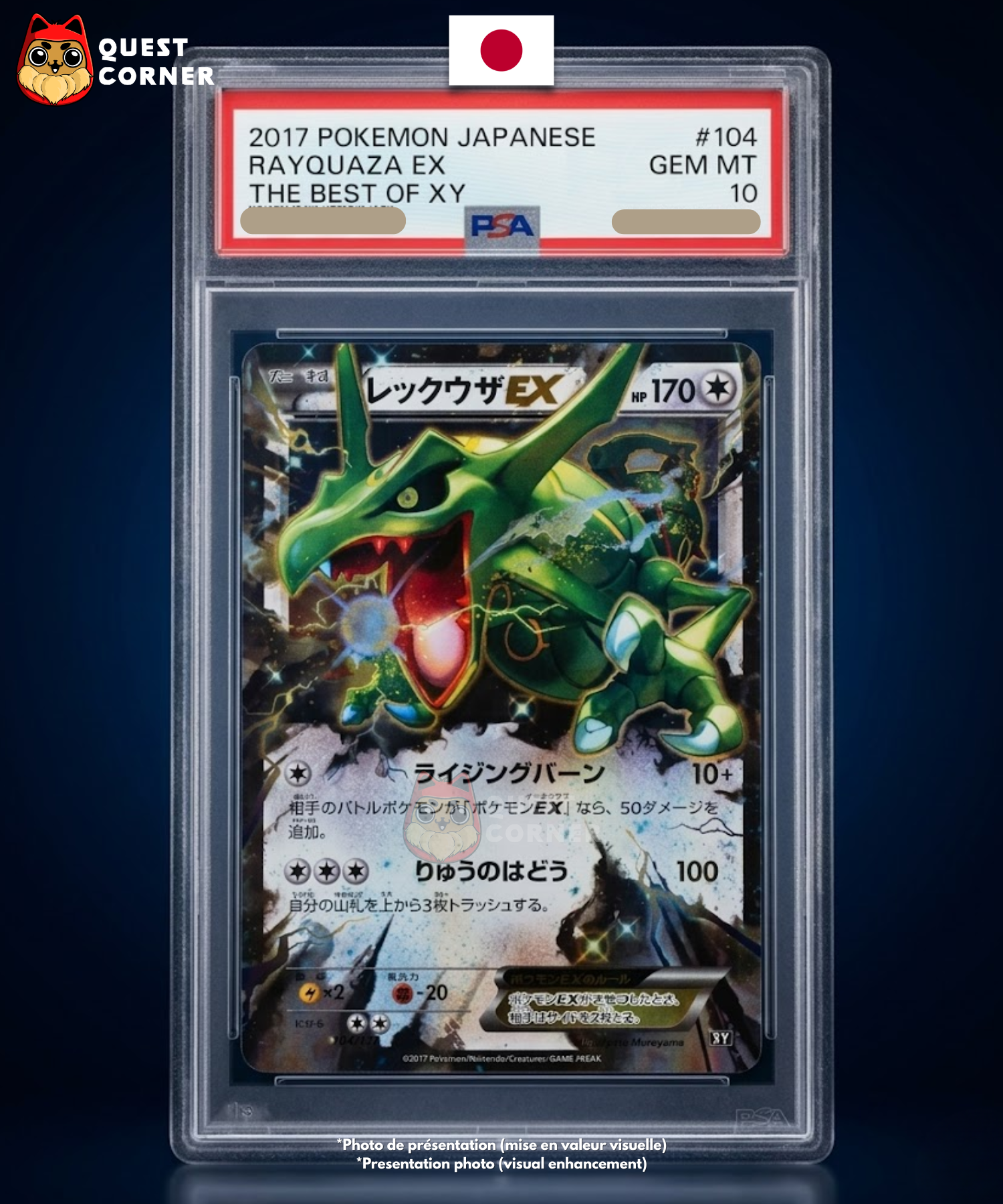 Carte gradée Pokemon – Rayquaza EX 104/171 – The Best of XY – Japonais – PSA 10 - Quest Corner