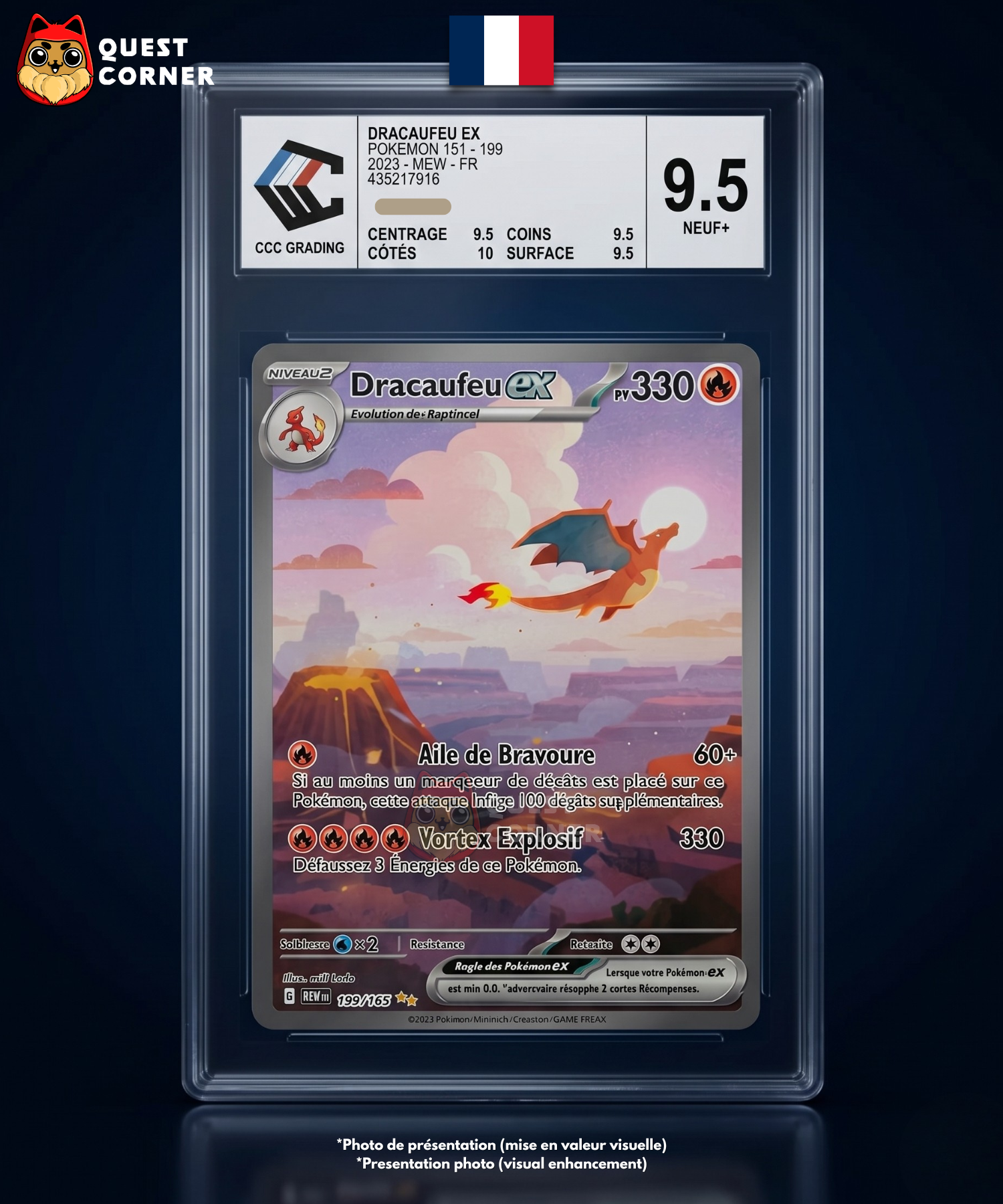 Dracaufeu EX 199/165 – 151 – Français – CCC 9.5 - Quest Corner