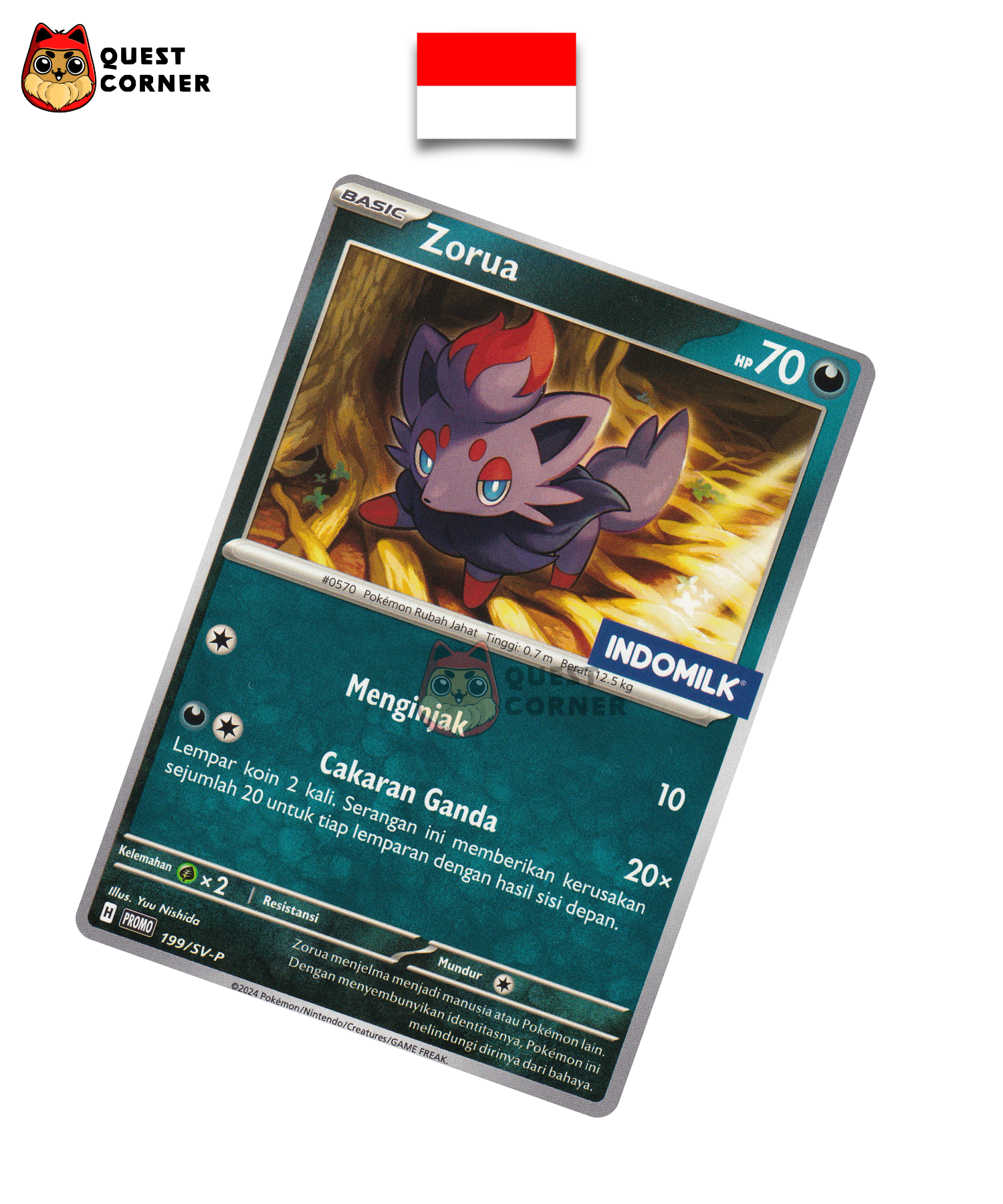 Zorua 199/SV-P Indomilk Promo – Indonésien – NM - Quest Corner