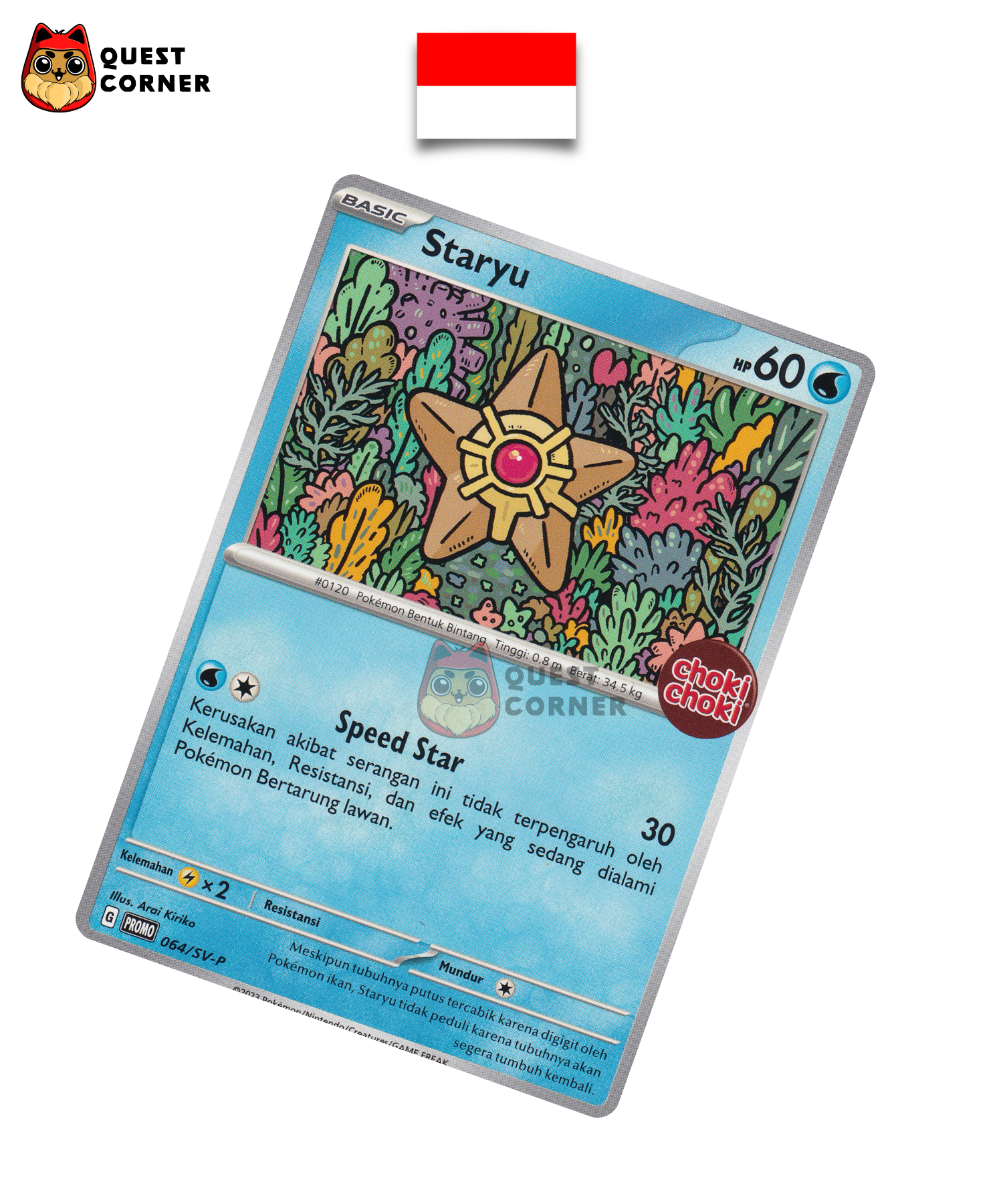 Carte Pokémon Stari 064/SV-P Choki Choki Promo – Indonésien – NM - Quest Corner