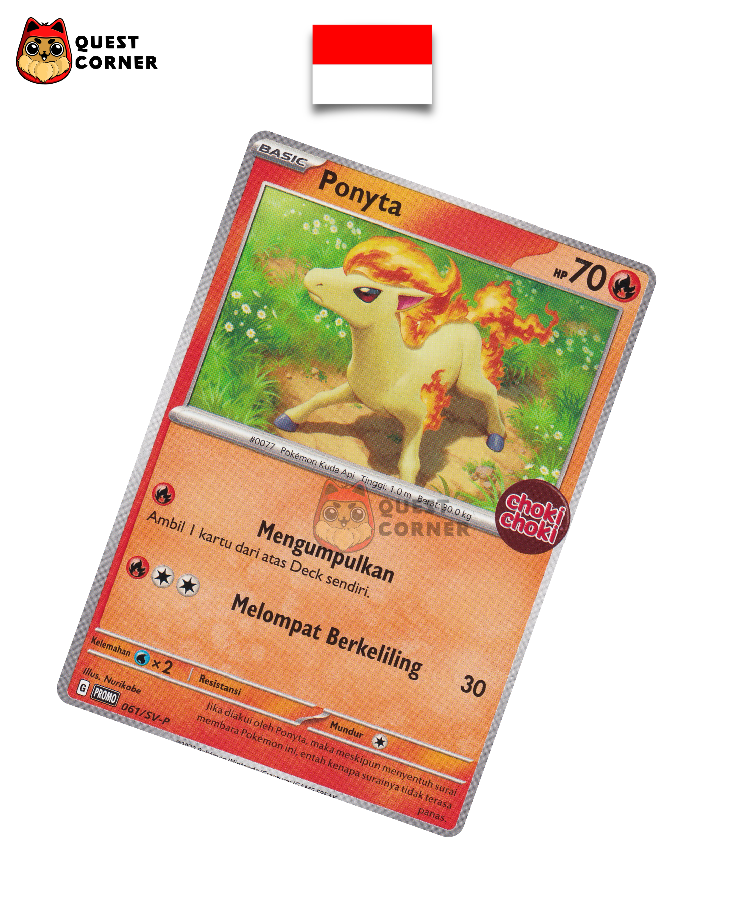 Carte Pokémon Ponyta 061/SV-P Choki Choki Promo – Indonésien – NM - Quest Corner