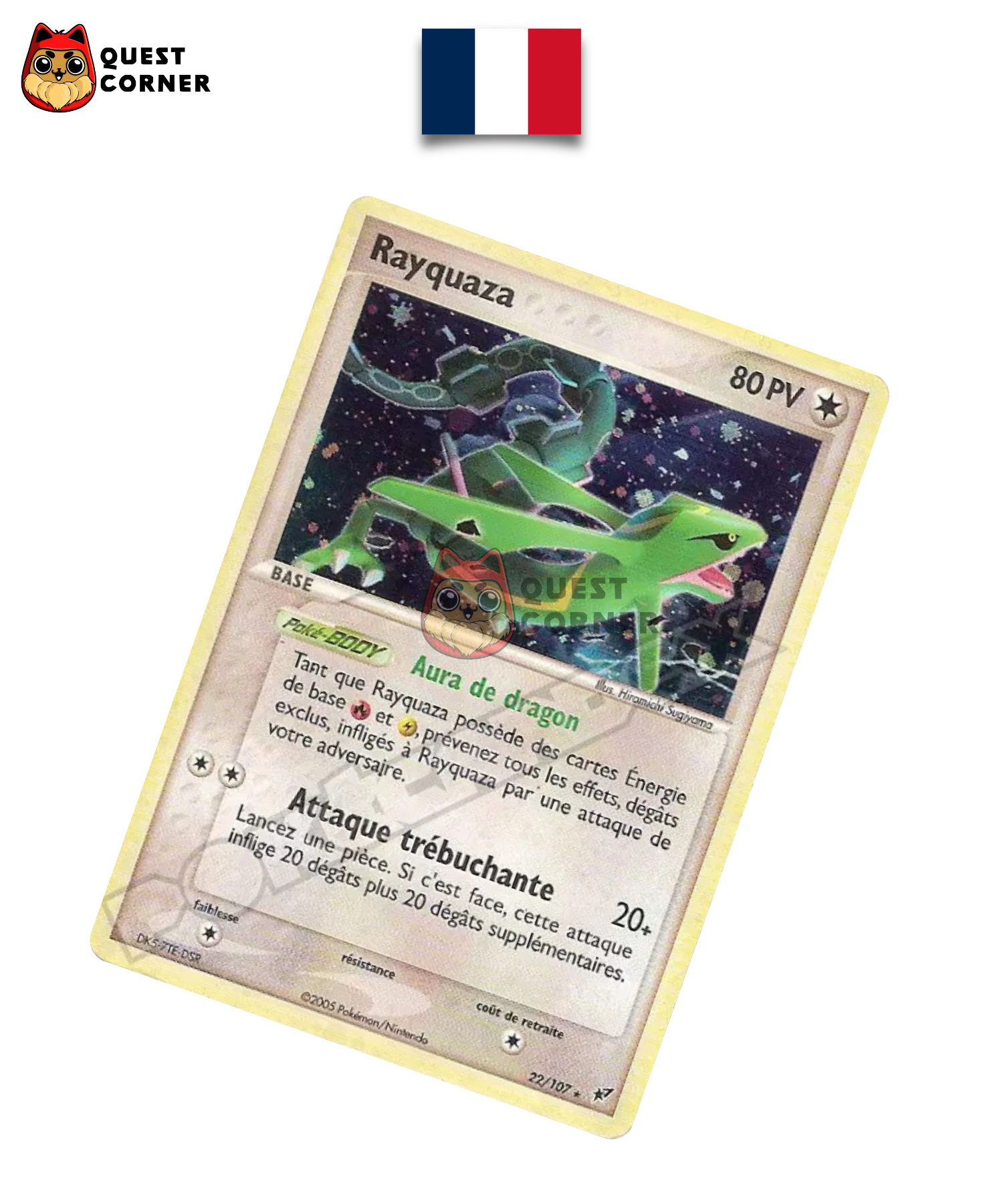 Carte Pokemon – Rayquaza 22/107 – EX Deoxys – Français – Played - Quest Corner