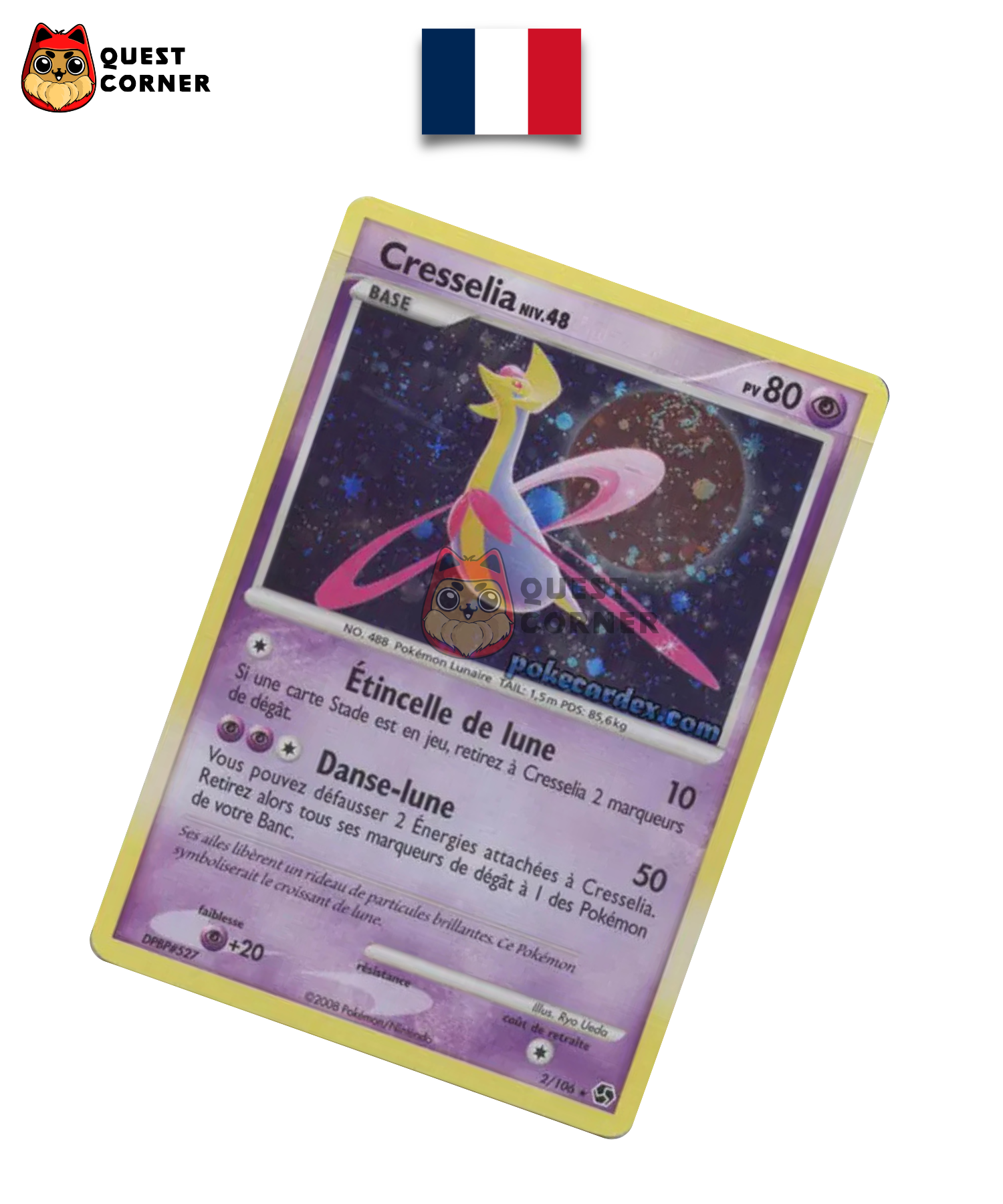 Carte Pokemon – Cresselia Niv.48 2/106 – Ombres Argentées – Français – LP - Quest Corner