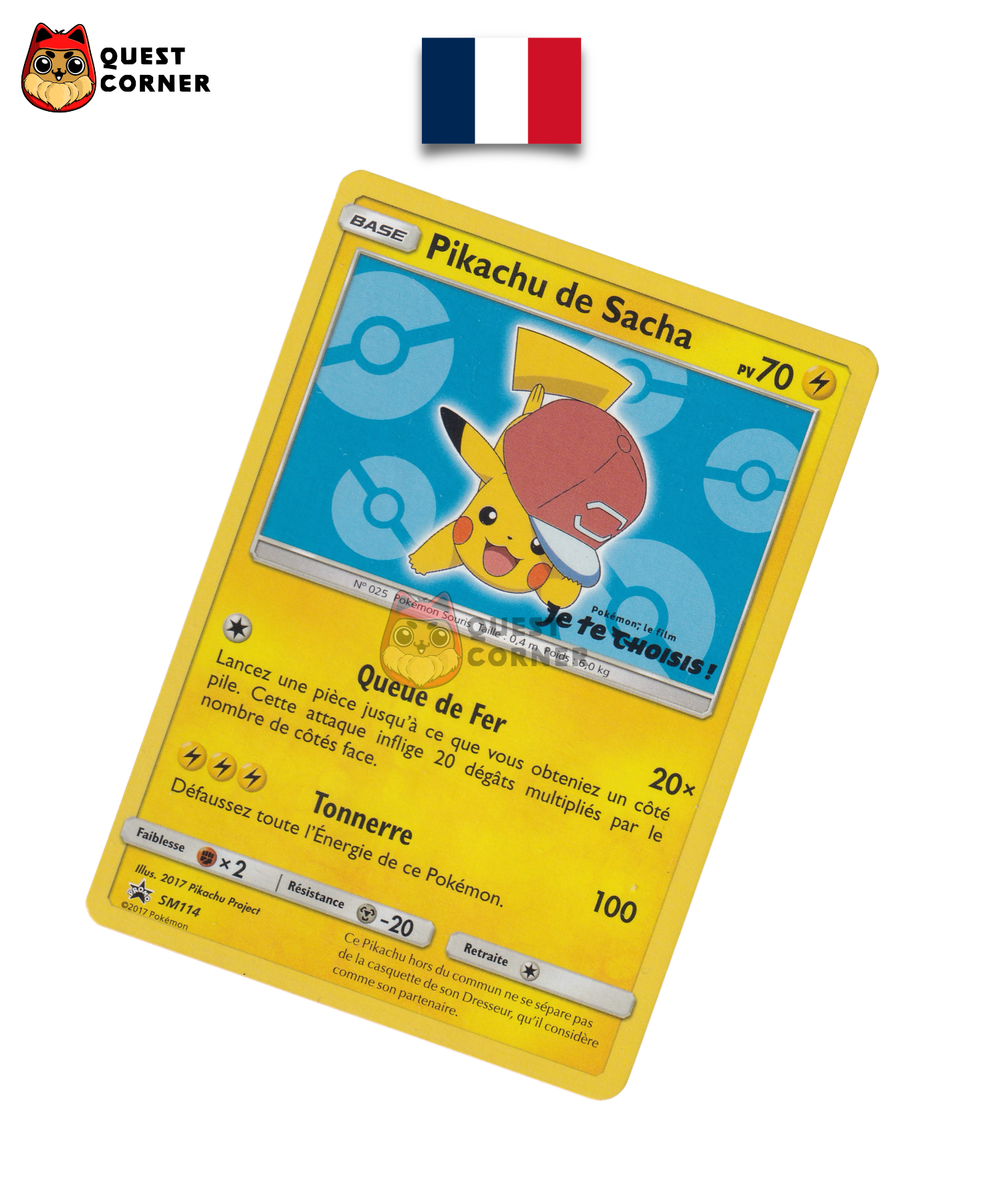 Pikachu de Sacha SM114 Promo – Français – NM - Quest Corner