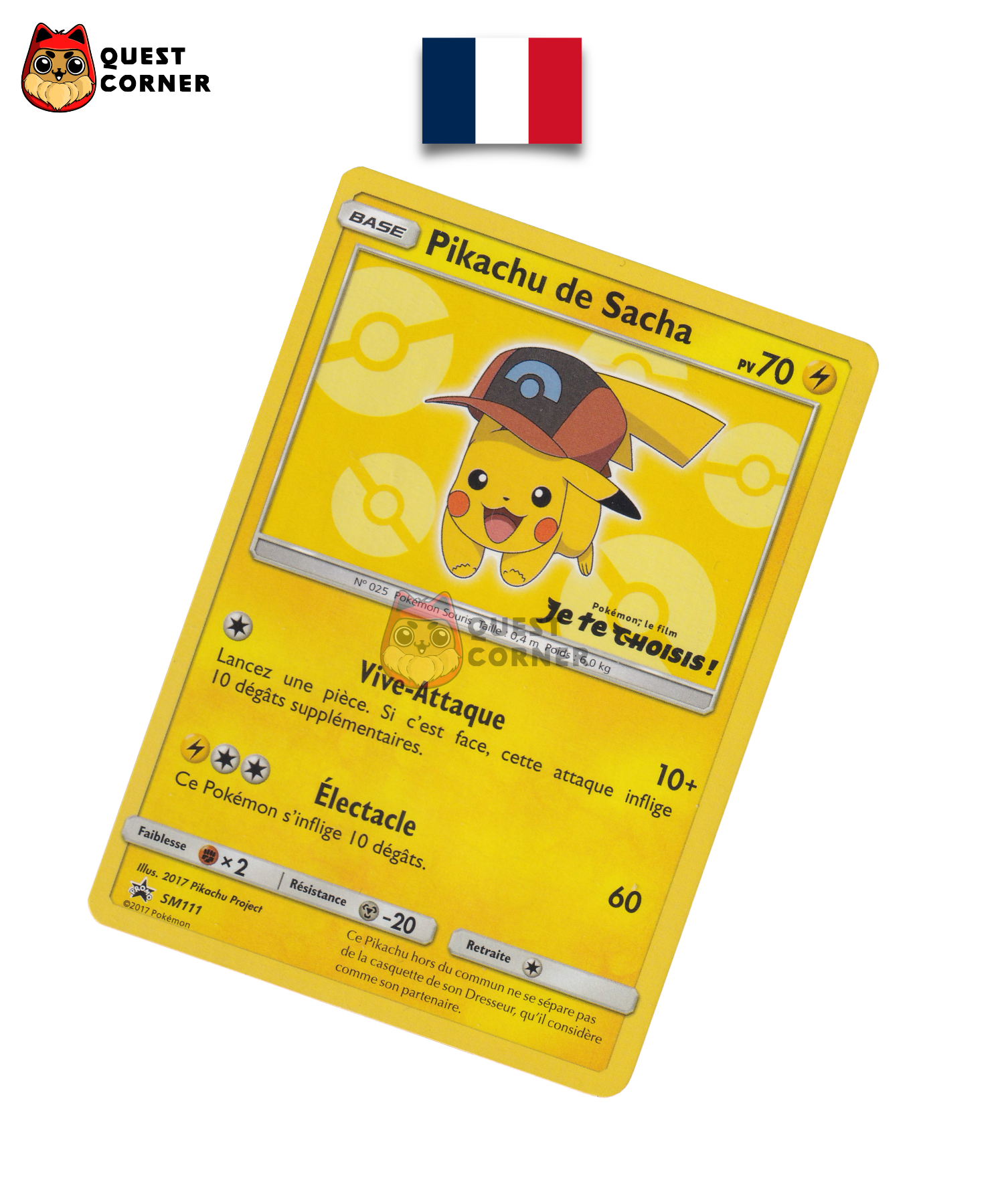 Pikachu de Sacha SM111 Promo – Français – NM - Quest Corner