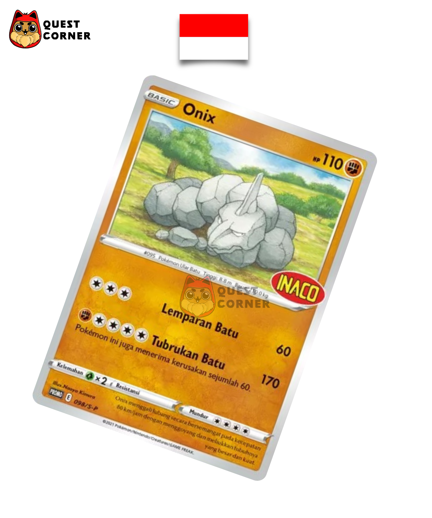 Carte Pokémon - Onix 098/S-P - Promo INACO - Indonésien - Quest Corner