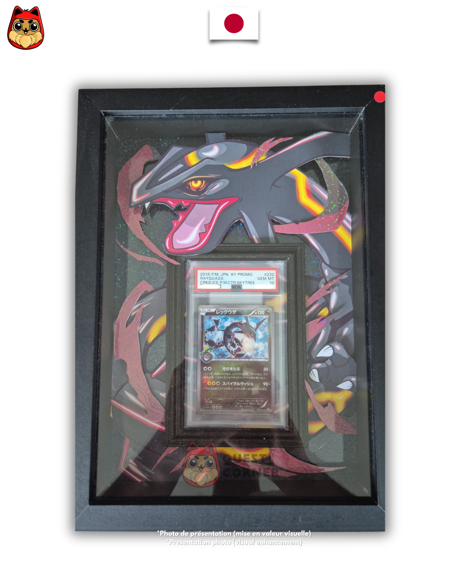Carte Gradée Pokémon – Rayquaza 232/XY-P avec son cadre – Promo – Japonais - PSA 10 - Quest Corner
