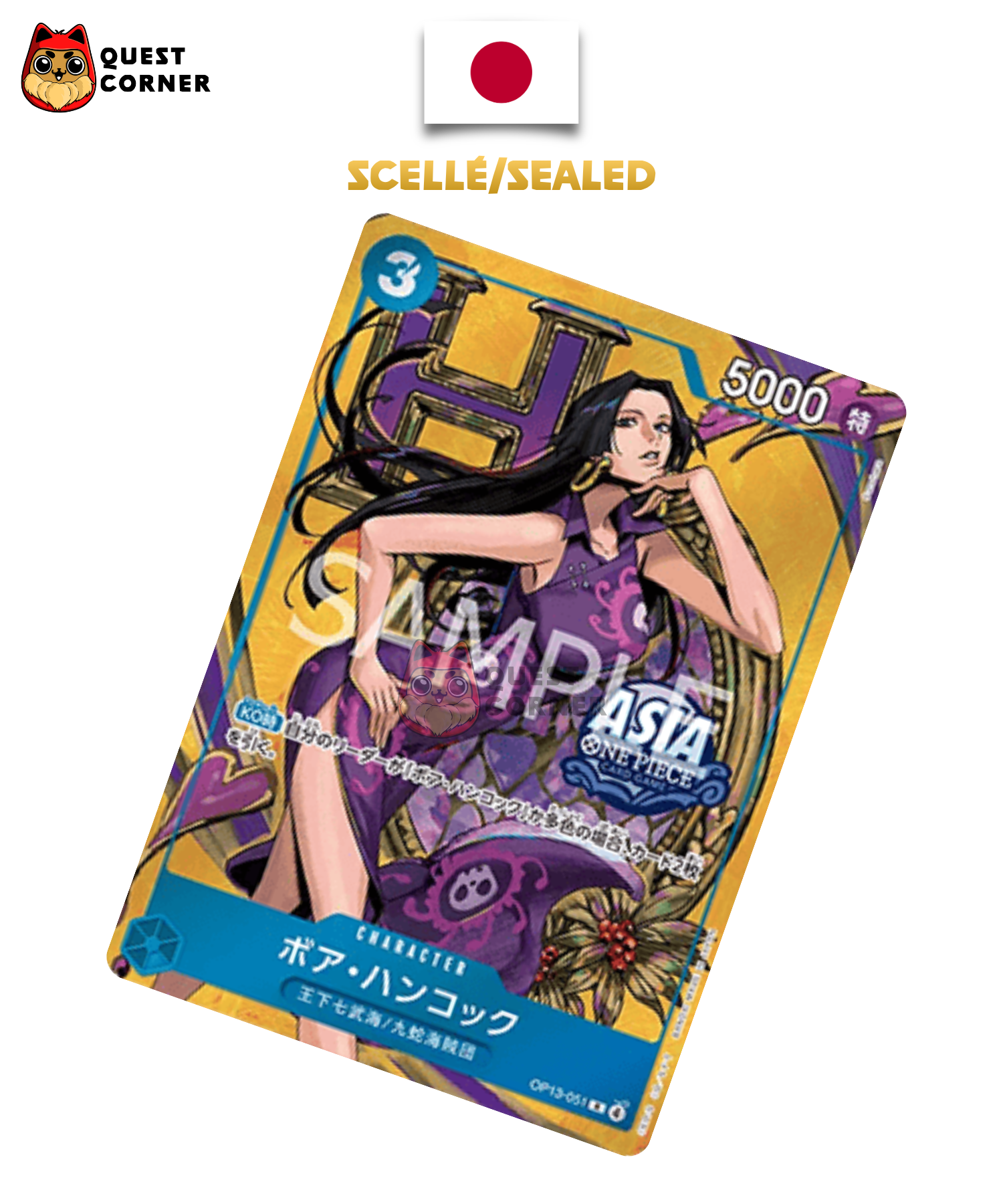[SCELLÉ] Boa Hancock OP13-051 - Asia Stamp Rare - VOL.3 - Japonais - NM - Quest Corner