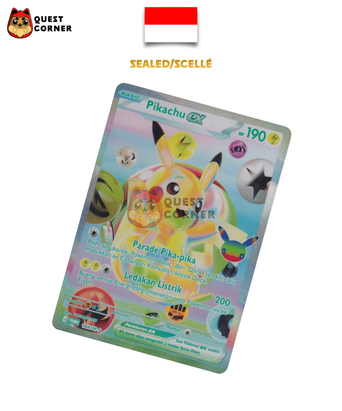 Pikachu ex FUR Day 164/M-P Promo - Indonésien - Scellé - Quest Corner