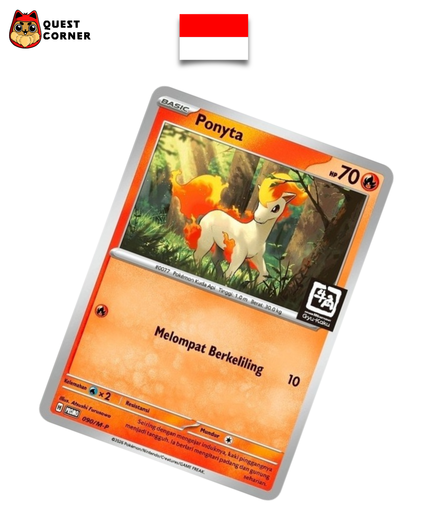 Carte Pokémon - Ponyta 090/M-P - Promo Gyu-Kaku - Indonésien - Quest Corner
