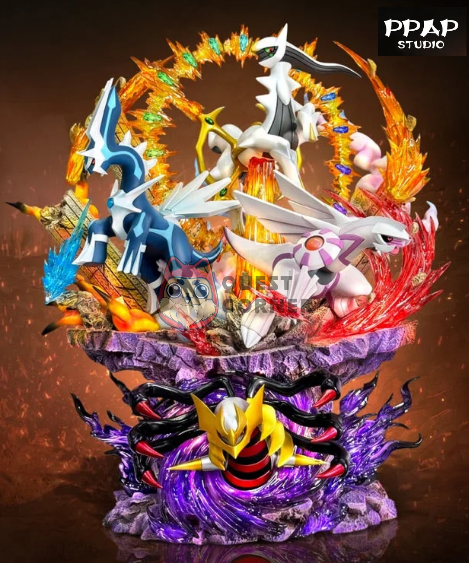 Statue Résine Pokémon - Dialga, Palkia, Giratina & Arceus - PPAP