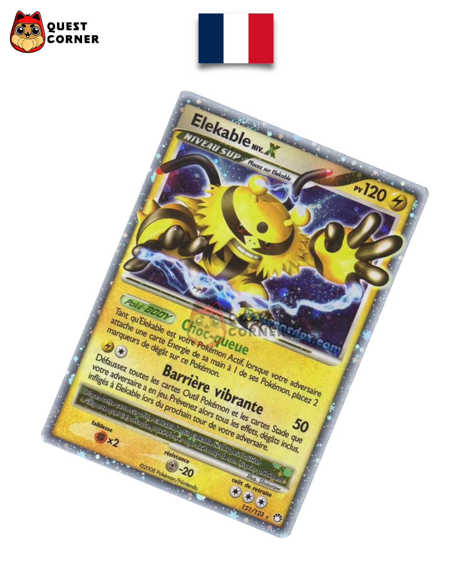 Carte Pokemon – Elekable Niv.X 121/123 – Trésors Mystérieux – Français – Played - Quest Corner