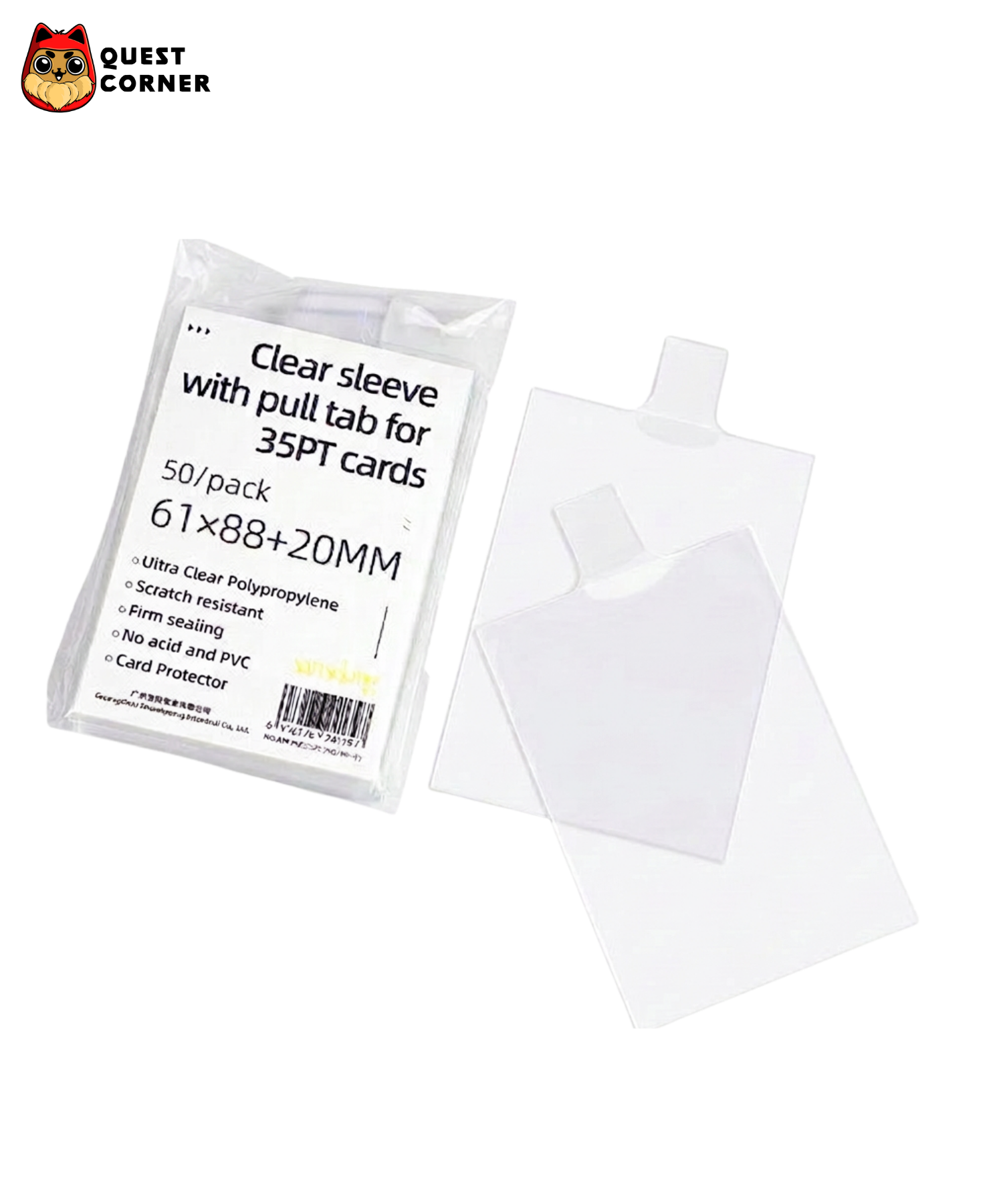 Accessoires TCG – Sleeve à languette x50 – Sanseking – 65×90mm – Transparent - Quest Corner