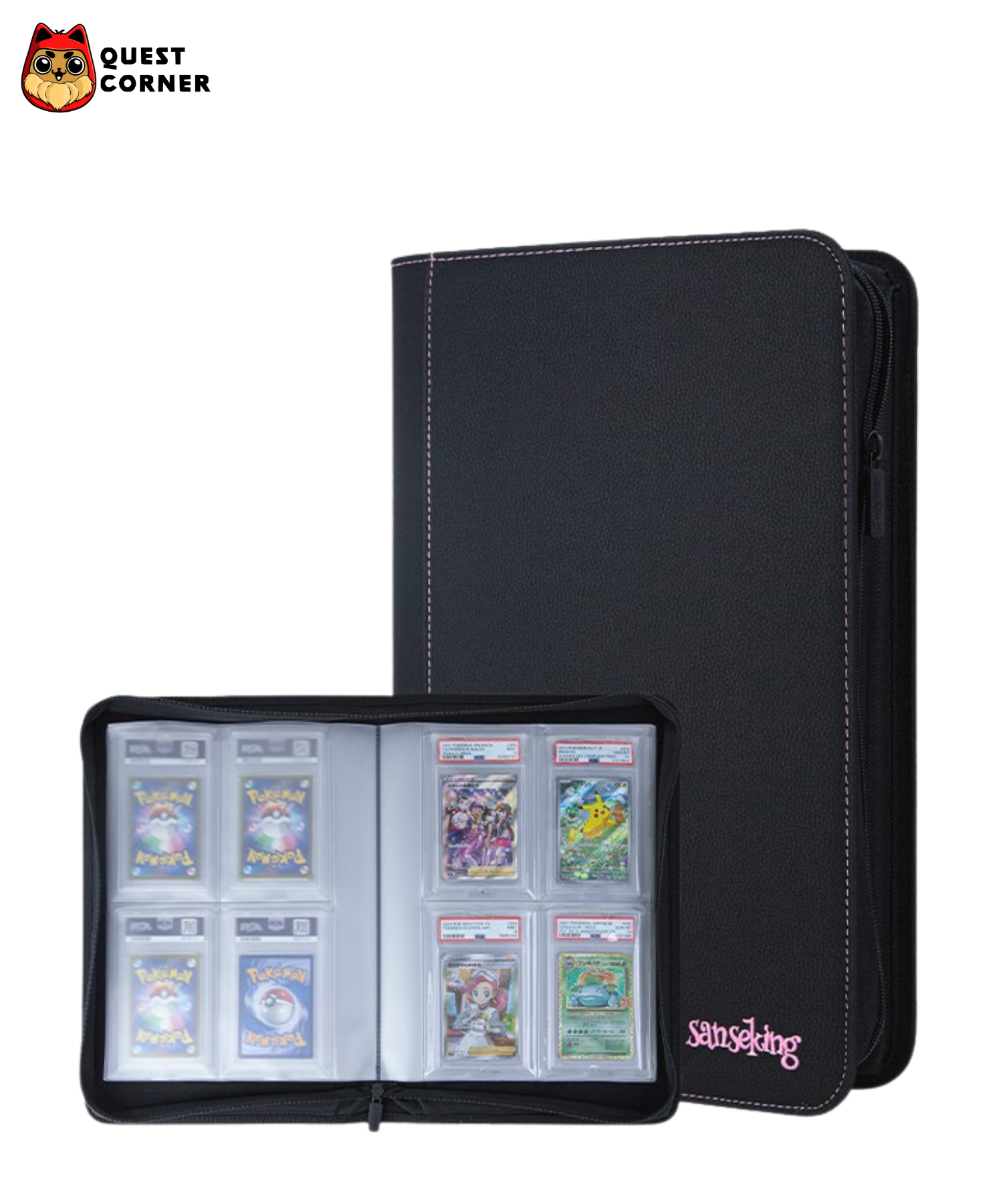 Accessoires TCG – Binder Zip noir pour cartes gradées PSA – Sanseking - Quest Corner