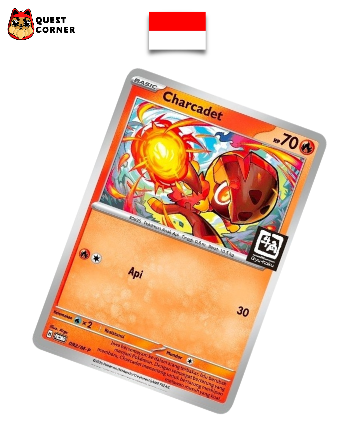 Carte Pokémon - Charbambin 092/M-P - Promo Gyu-Kaku - Indonésien - Quest Corner