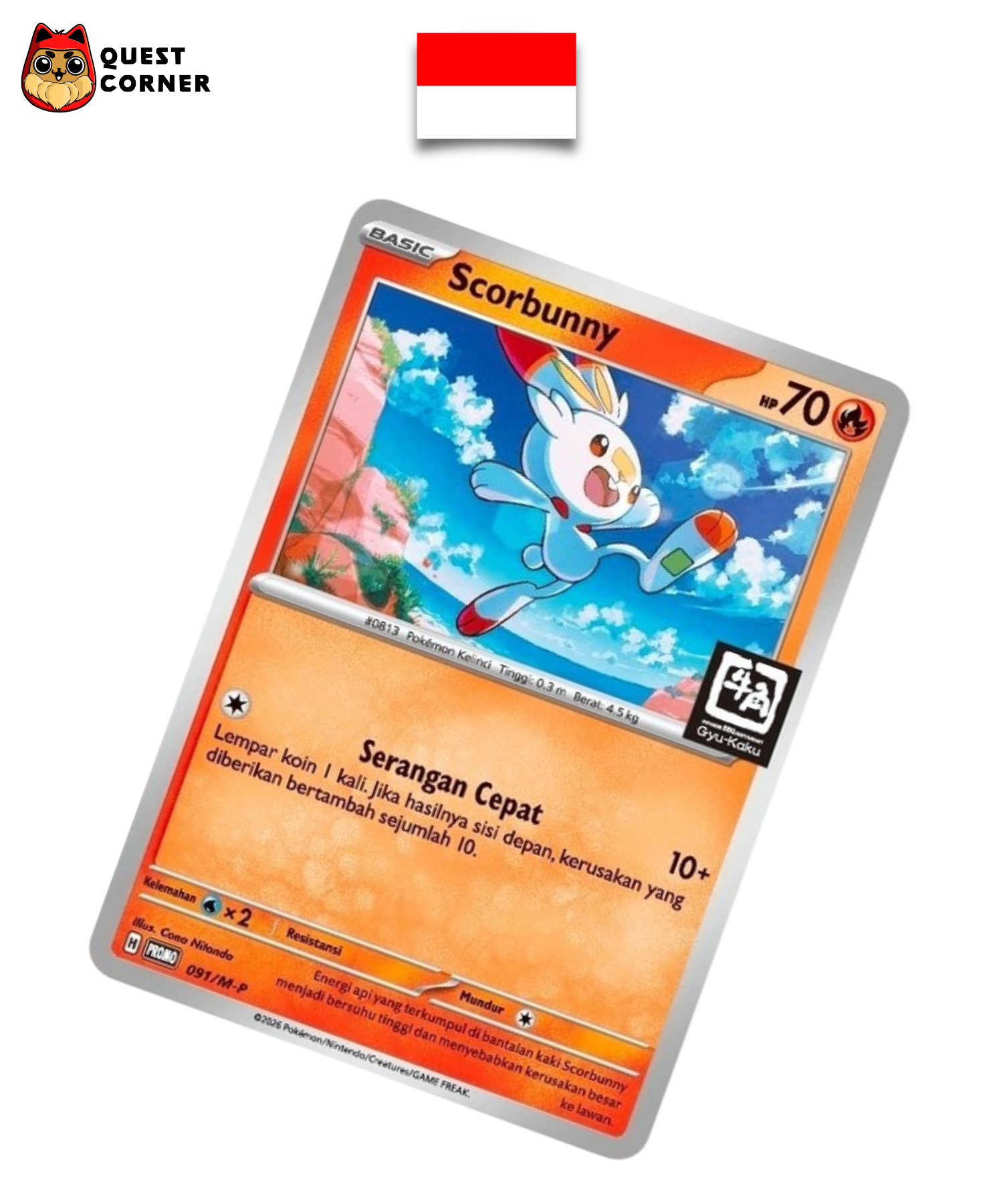Carte Pokémon - Flambino 091/M-P - Promo Gyu-Kaku - Indonésien - Quest Corner