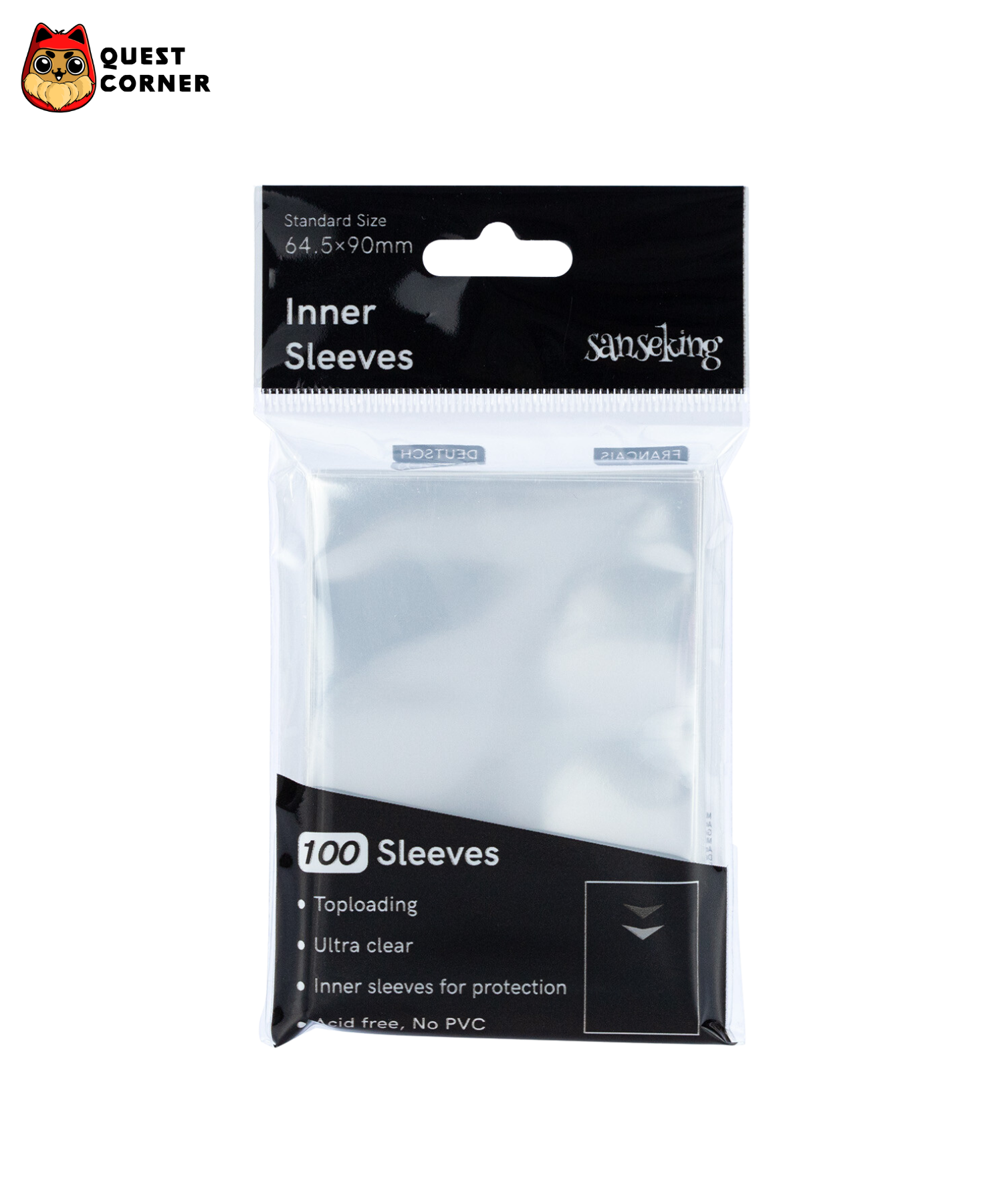 Accessoires TCG – Sleeve Standard x100 – Sanseking – 64,5×90mm – Transparent - Quest Corner
