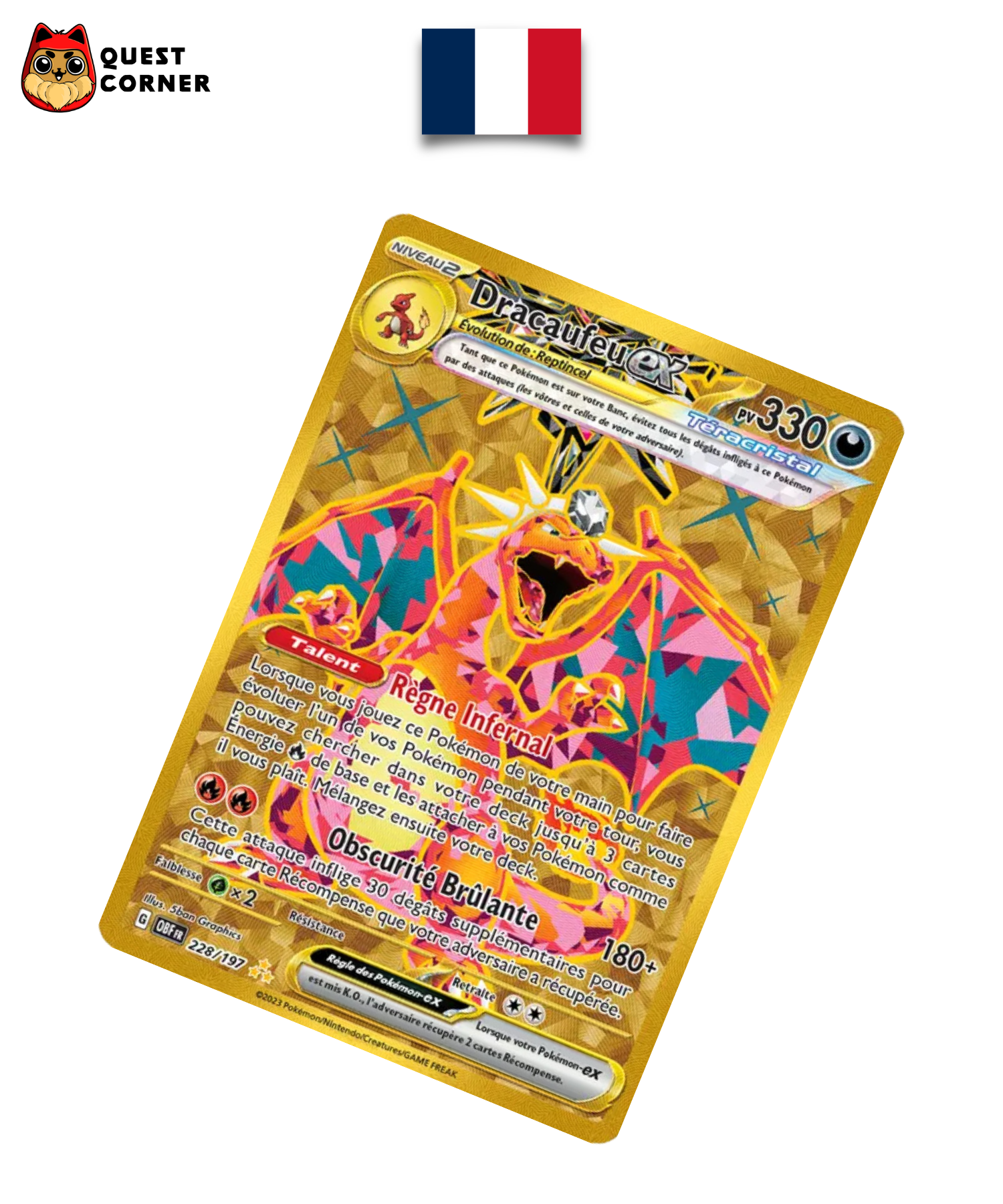 Dracaufeu ex 228/197 – Flammes Obsidiennes – Français – NM - Quest Corner